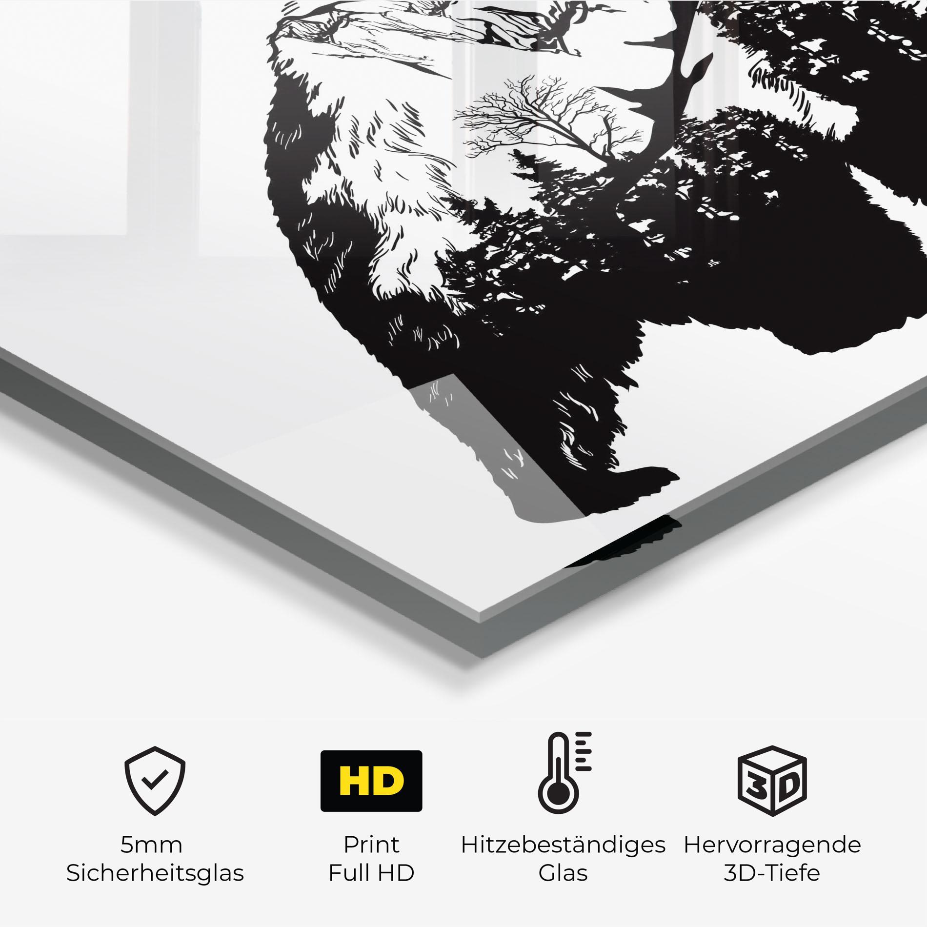 Küchenrückwand Glas Mountain Bear mockup 2