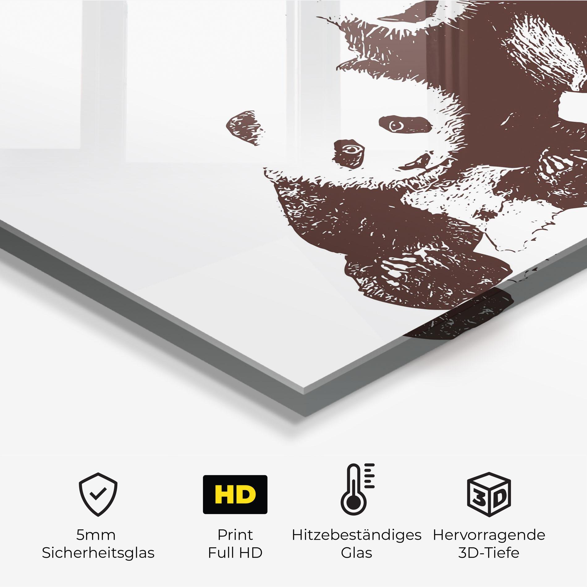 Küchenrückwand Glas Panda Art Family mockup 2