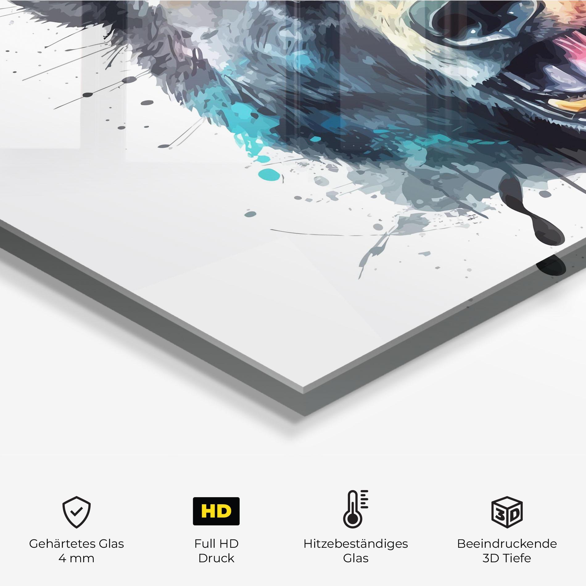 Küchenrückwand Glas Artistic Bear Head mockup 2