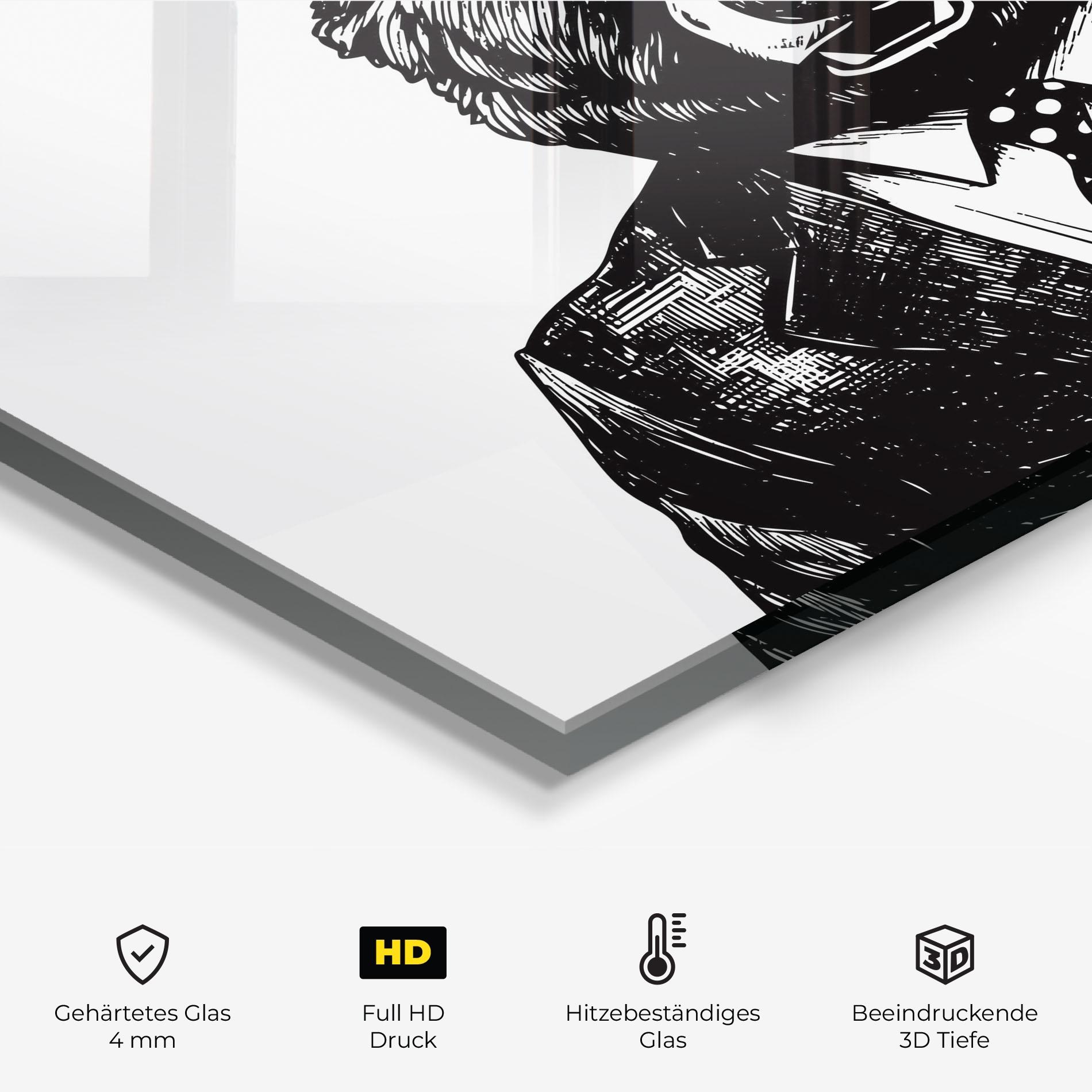 Küchenrückwand Glas Bear In Suit mockup 2