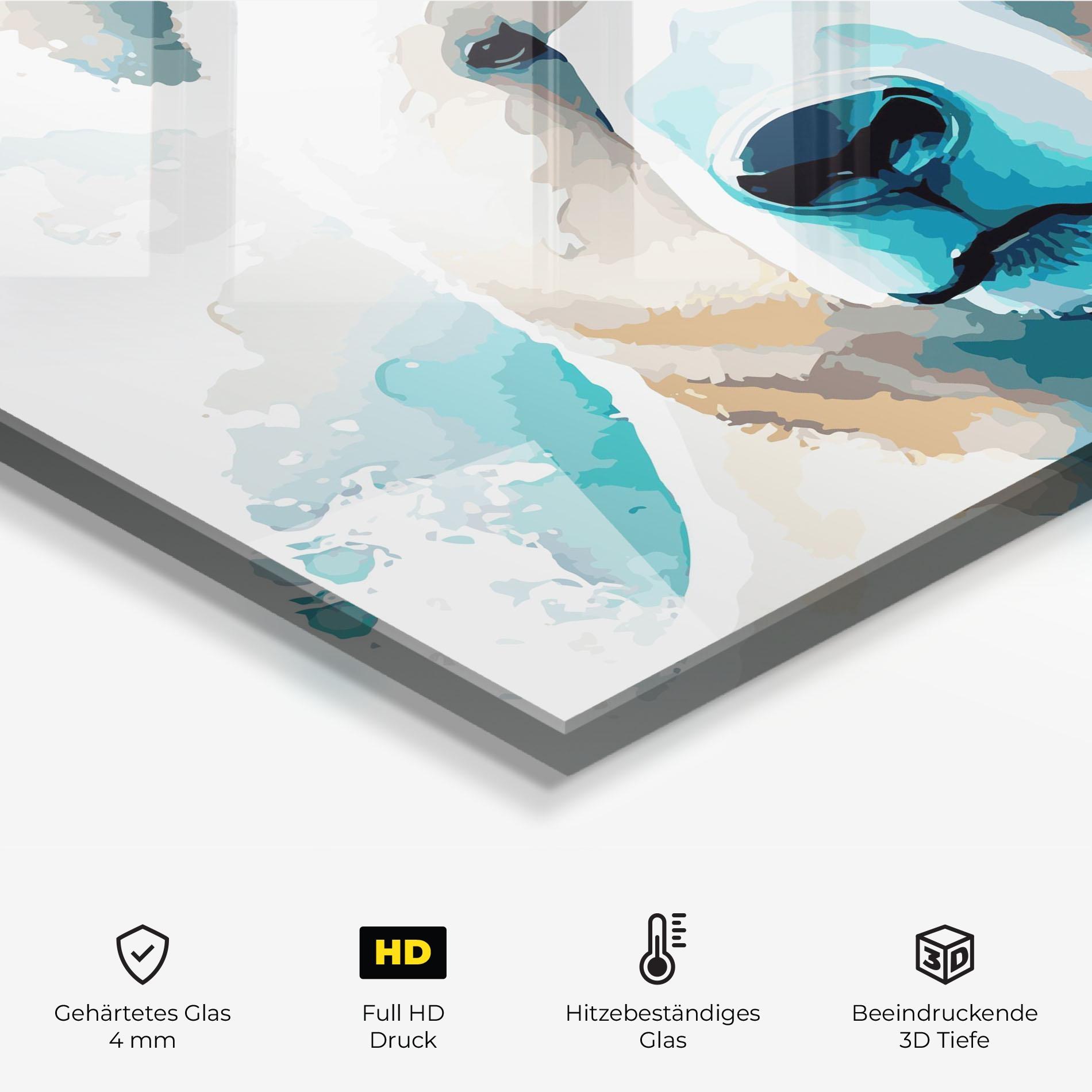 Küchenrückwand Glas Big Watercolor Bear mockup 2