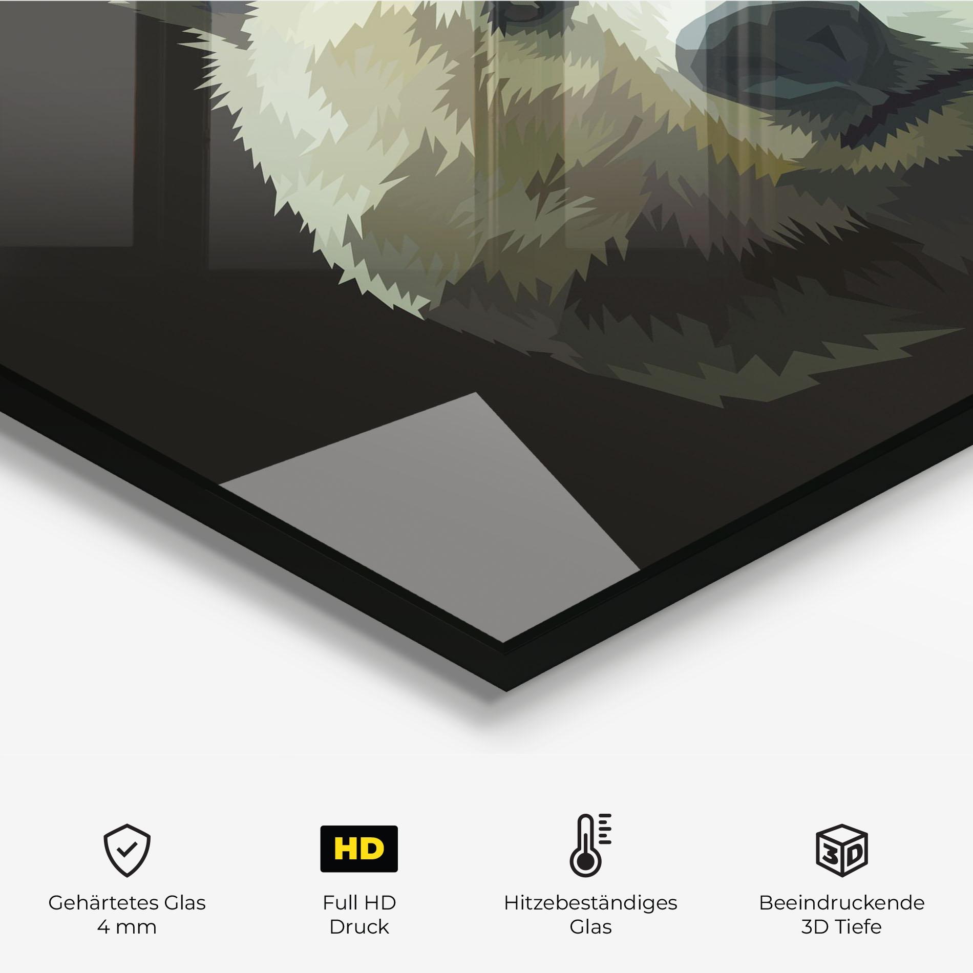 Küchenrückwand Glas Brown Bear Head mockup 2