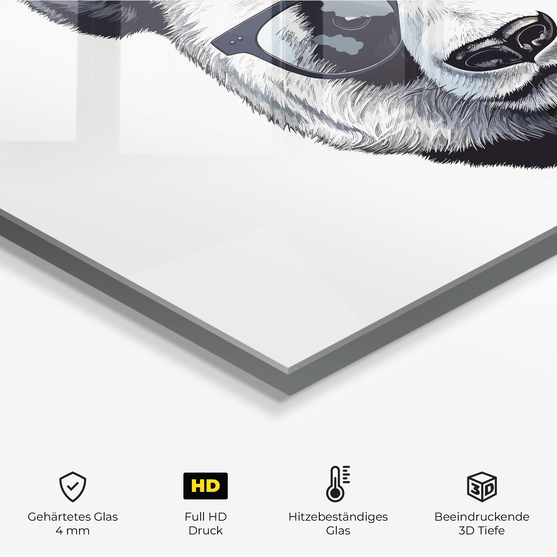 Küchenrückwand Glas Cute Glasses Panda mockup 2