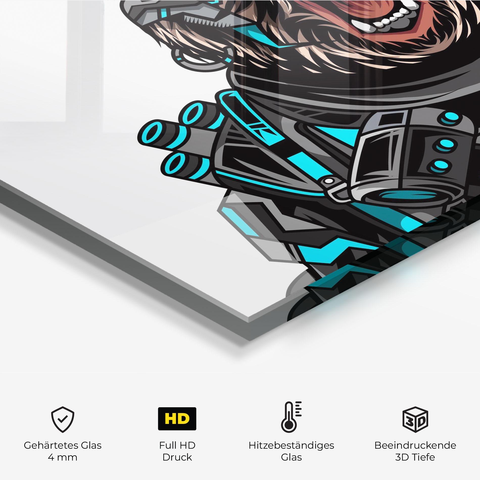 Küchenrückwand Glas Cyborg Bear mockup 2