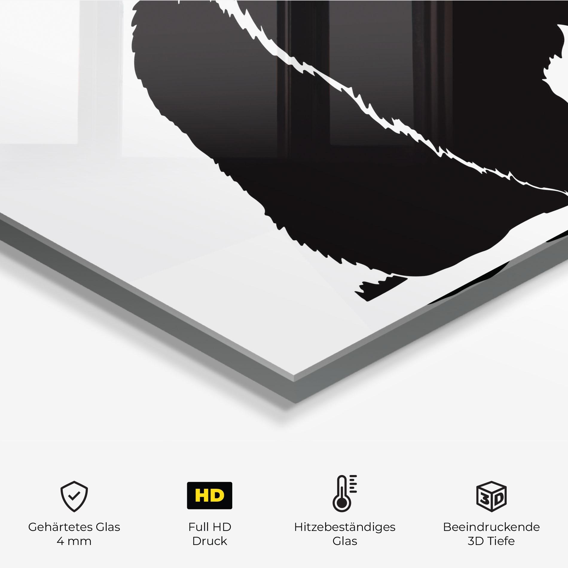 Küchenrückwand Glas Forest Bear Shape mockup 2