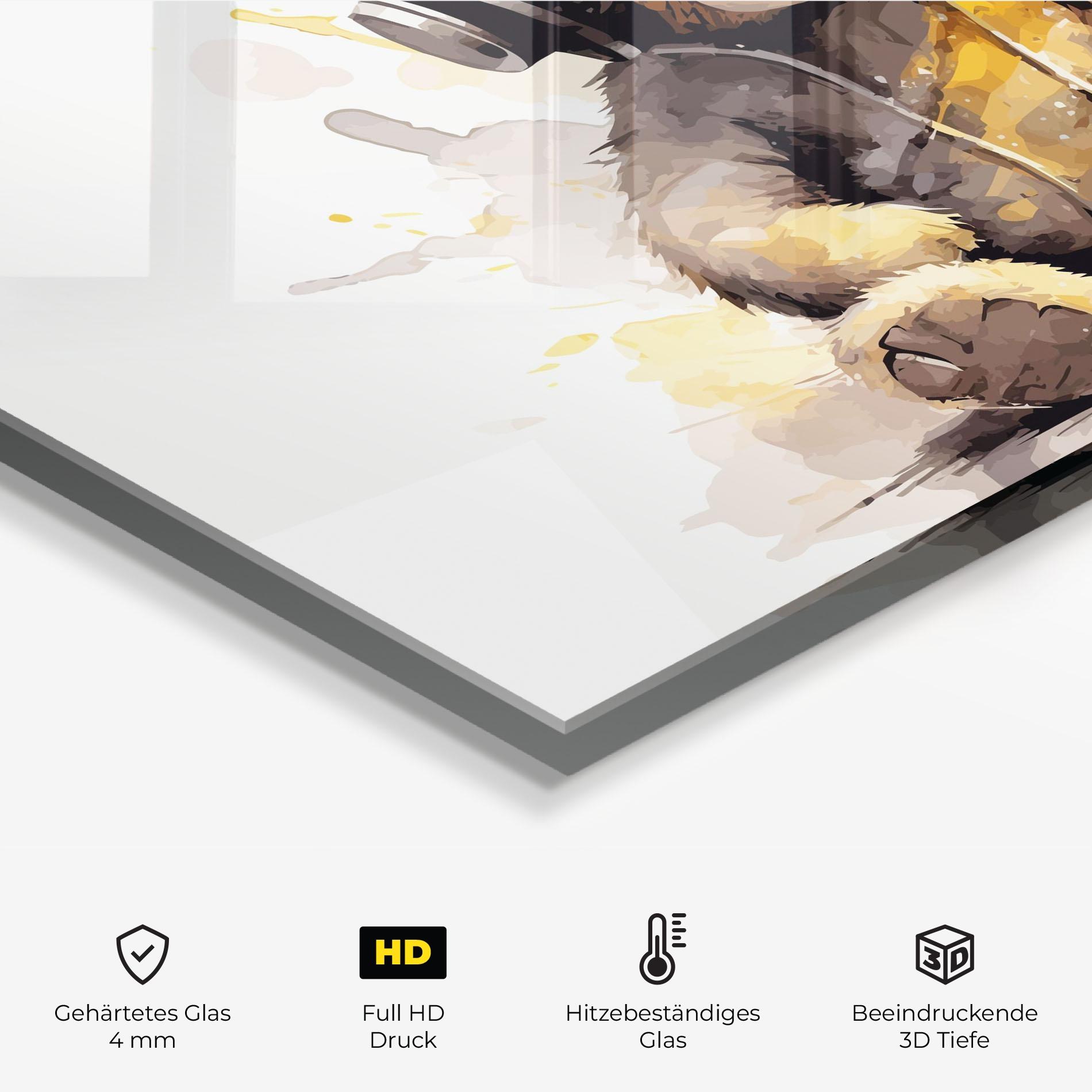 Küchenrückwand Glas Music Plush Bear mockup 2