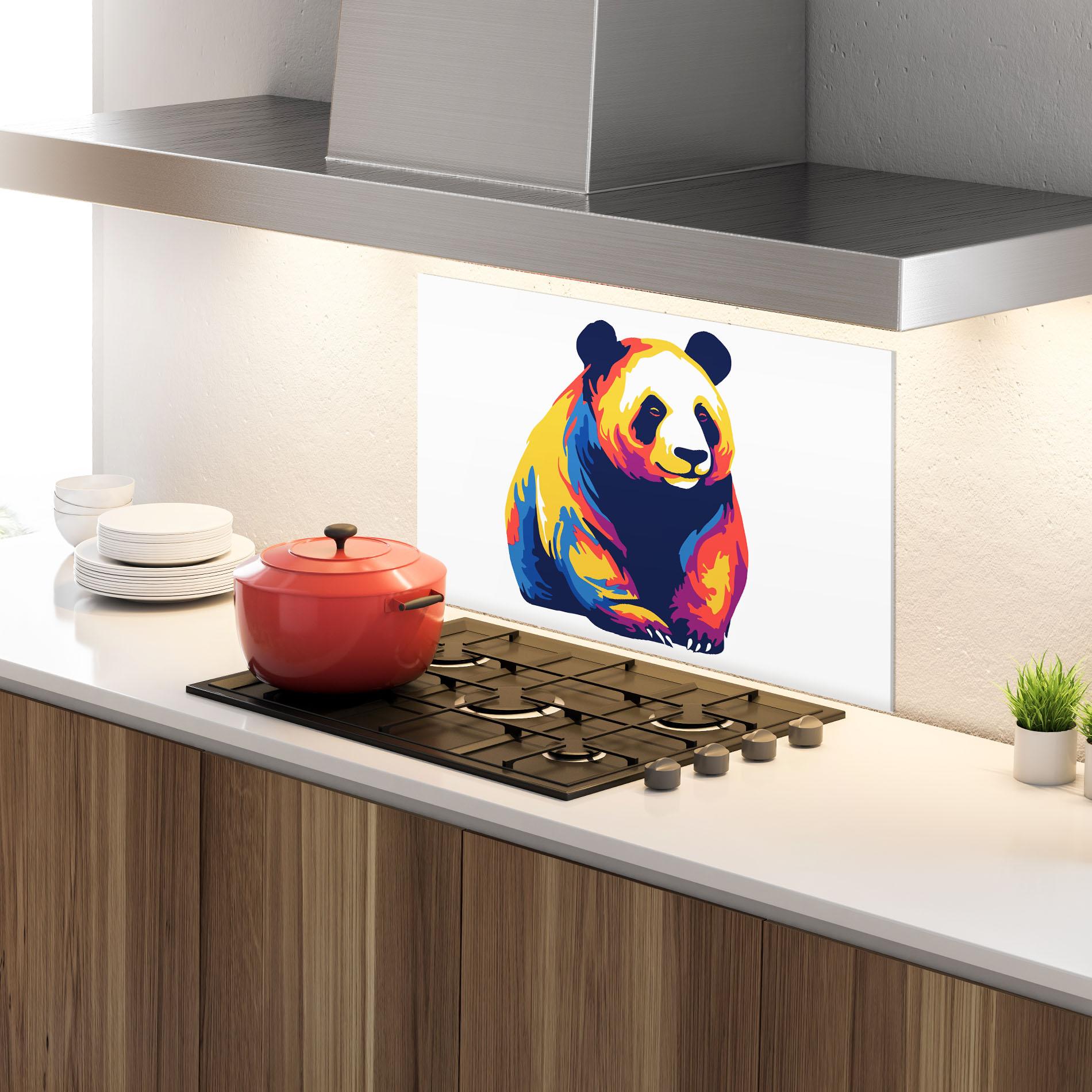 Küchenrückwand Glas Cute Panda mockup 4