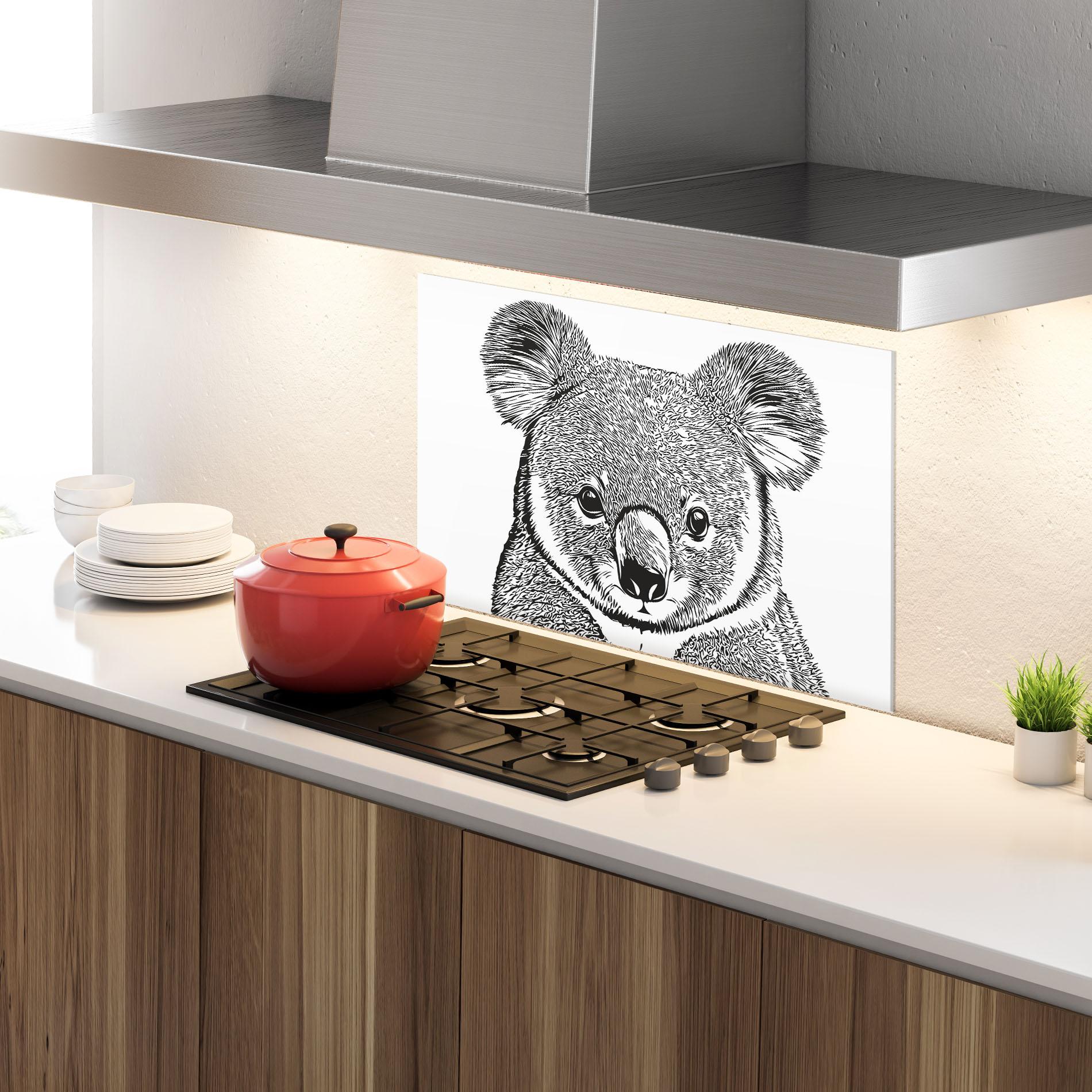 Küchenrückwand Glas Koala Line mockup 4