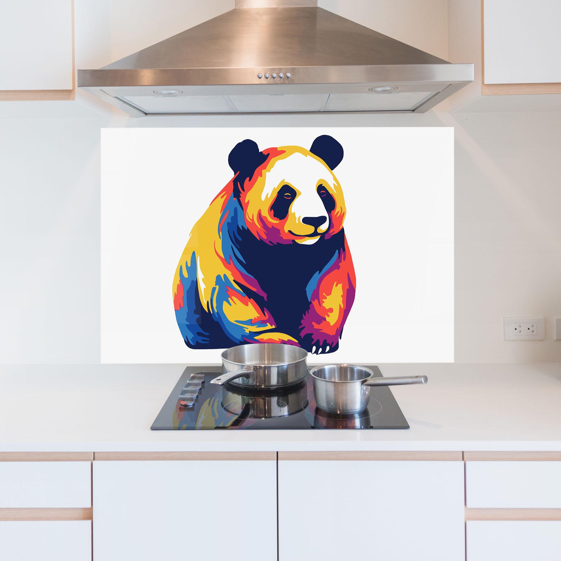 Küchenrückwand Glas Cute Panda mockup 5