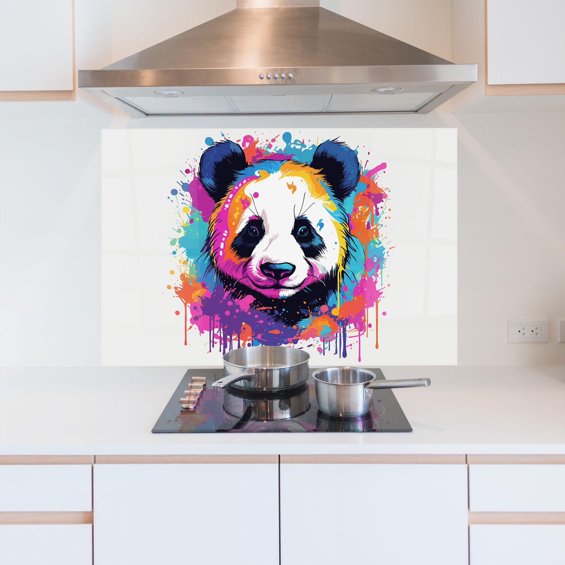 Küchenrückwand Glas Pretty Panda Art mockup 5