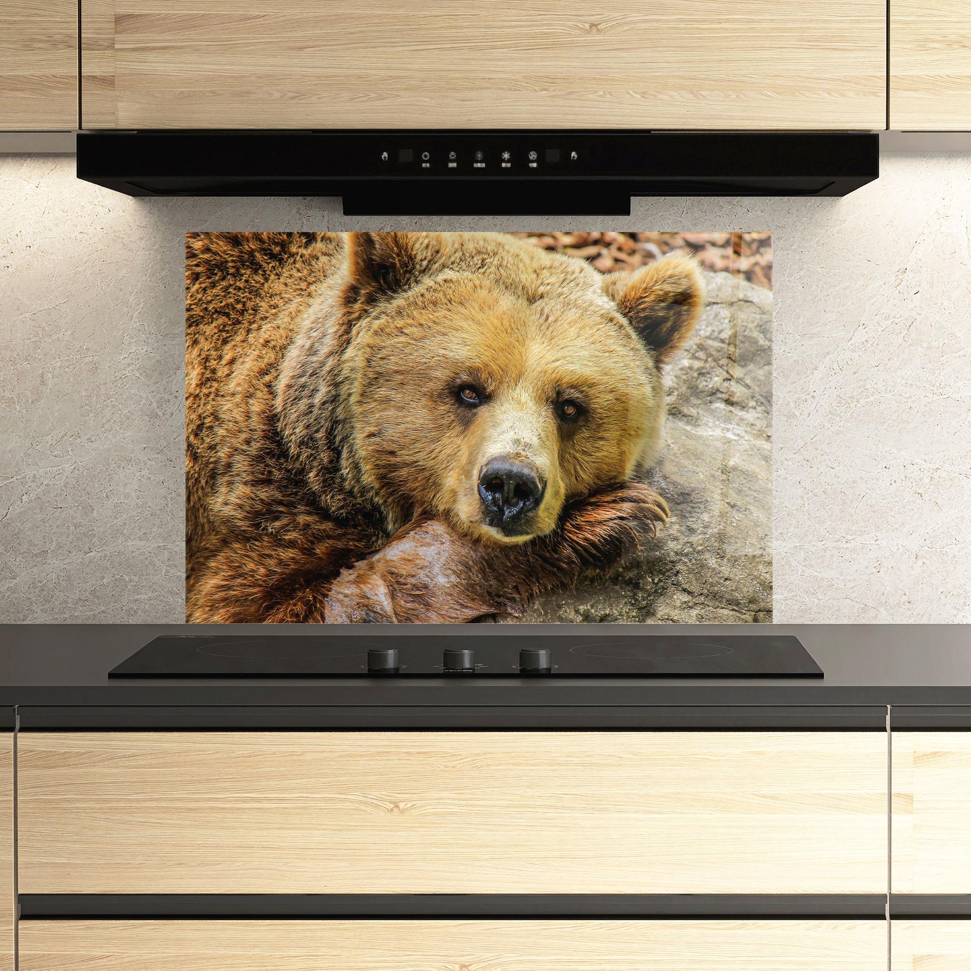 Küchenrückwand Glas Bear mockup 3