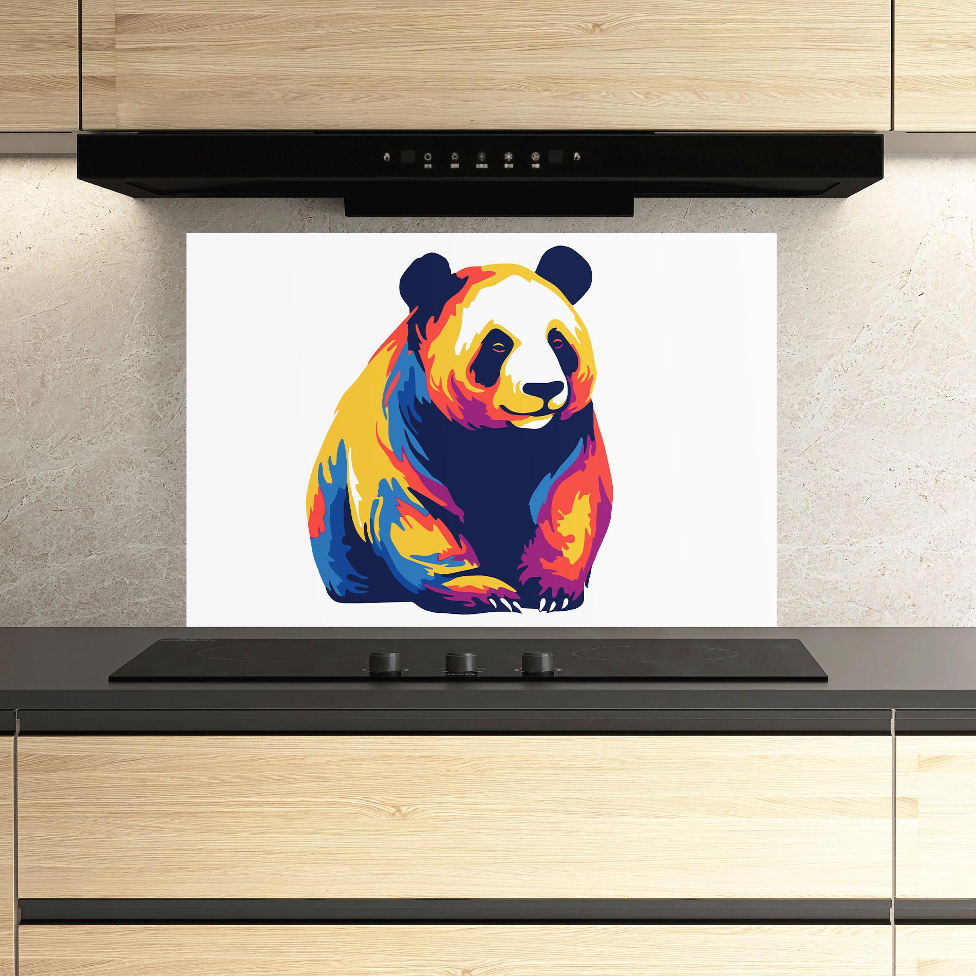 Küchenrückwand Glas Cute Panda mockup 3