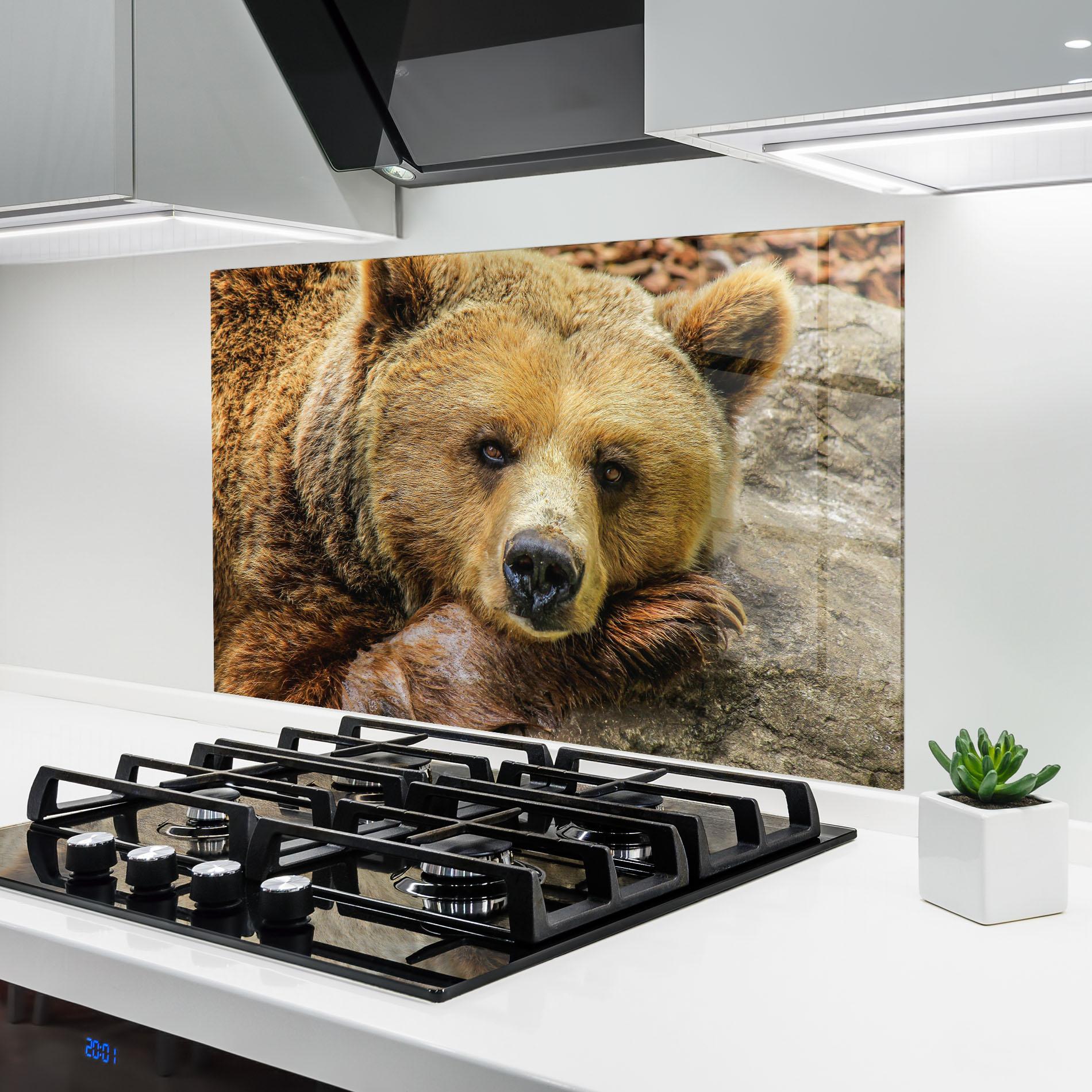 Küchenrückwand Glas Bear mockup 6