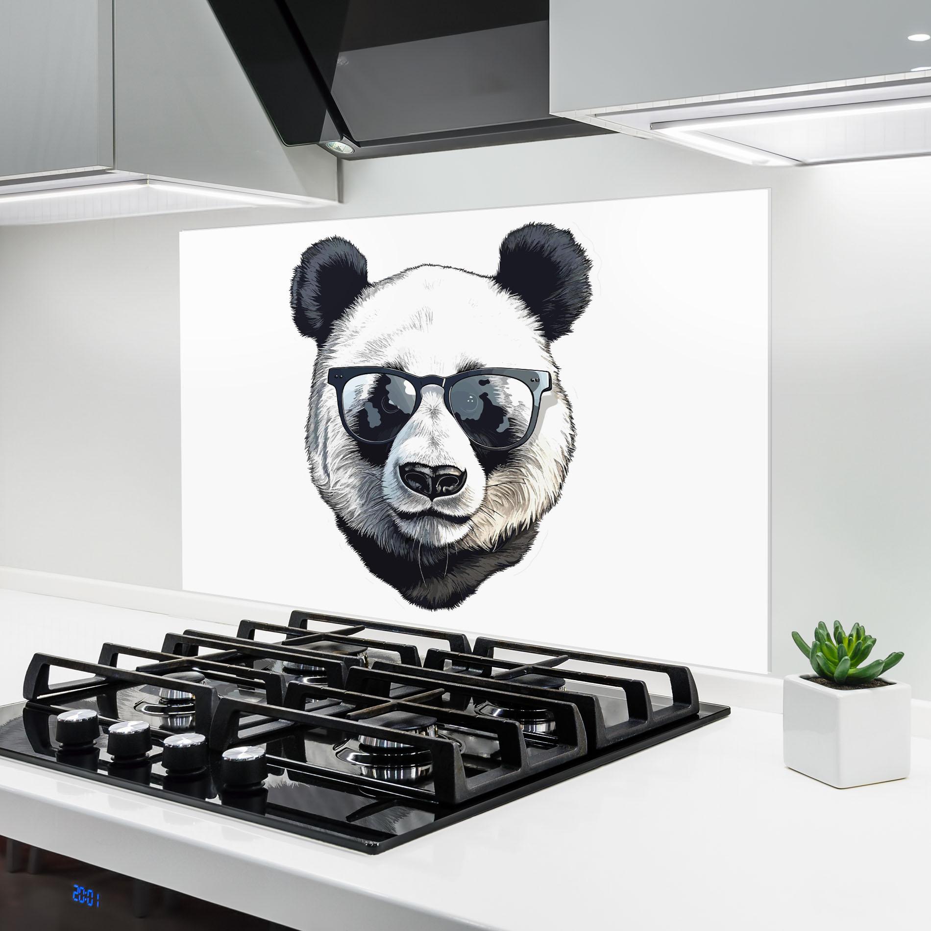 Küchenrückwand Glas Cute Glasses Panda mockup 6