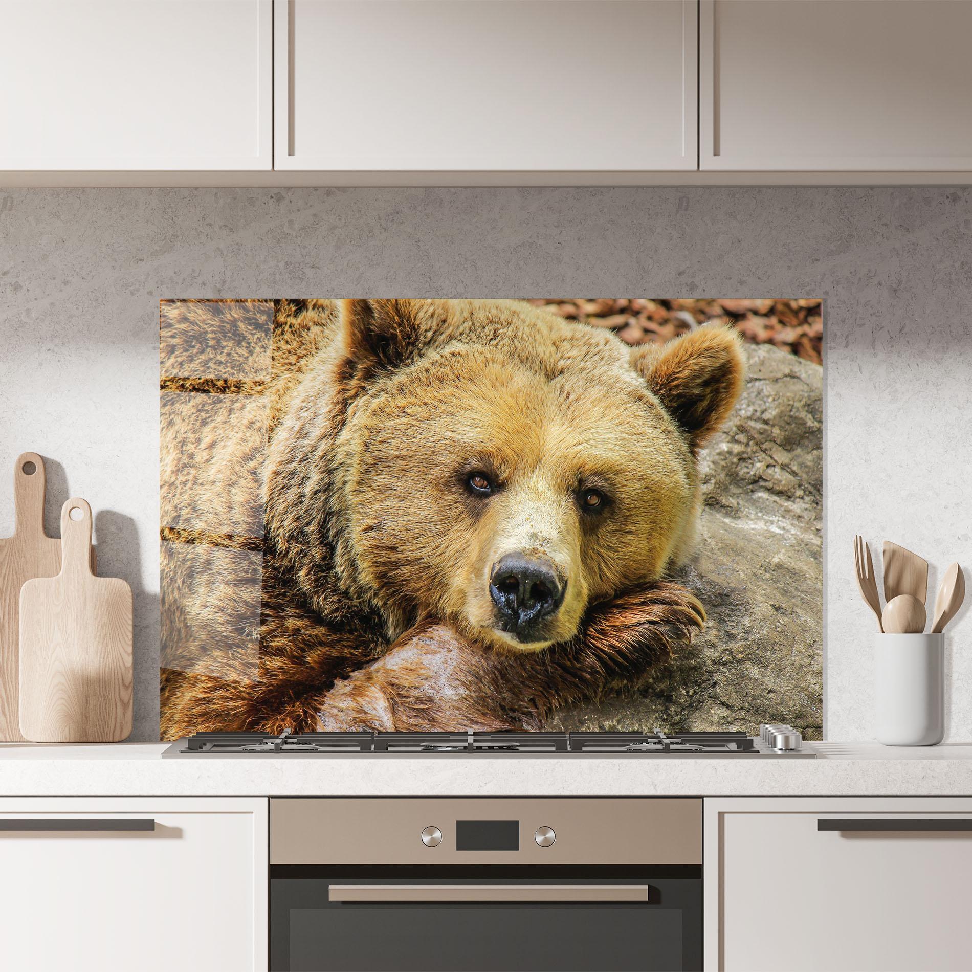 Küchenrückwand Glas Bear mockup 7