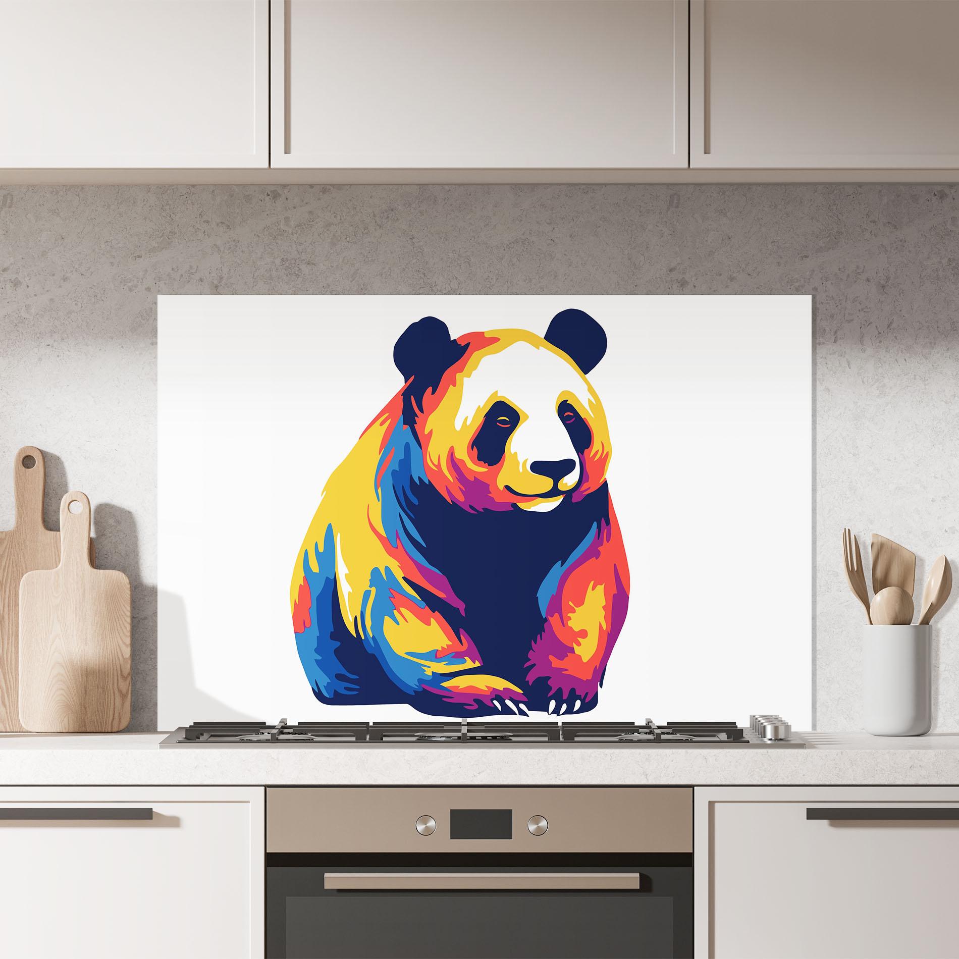 Küchenrückwand Glas Cute Panda mockup 7