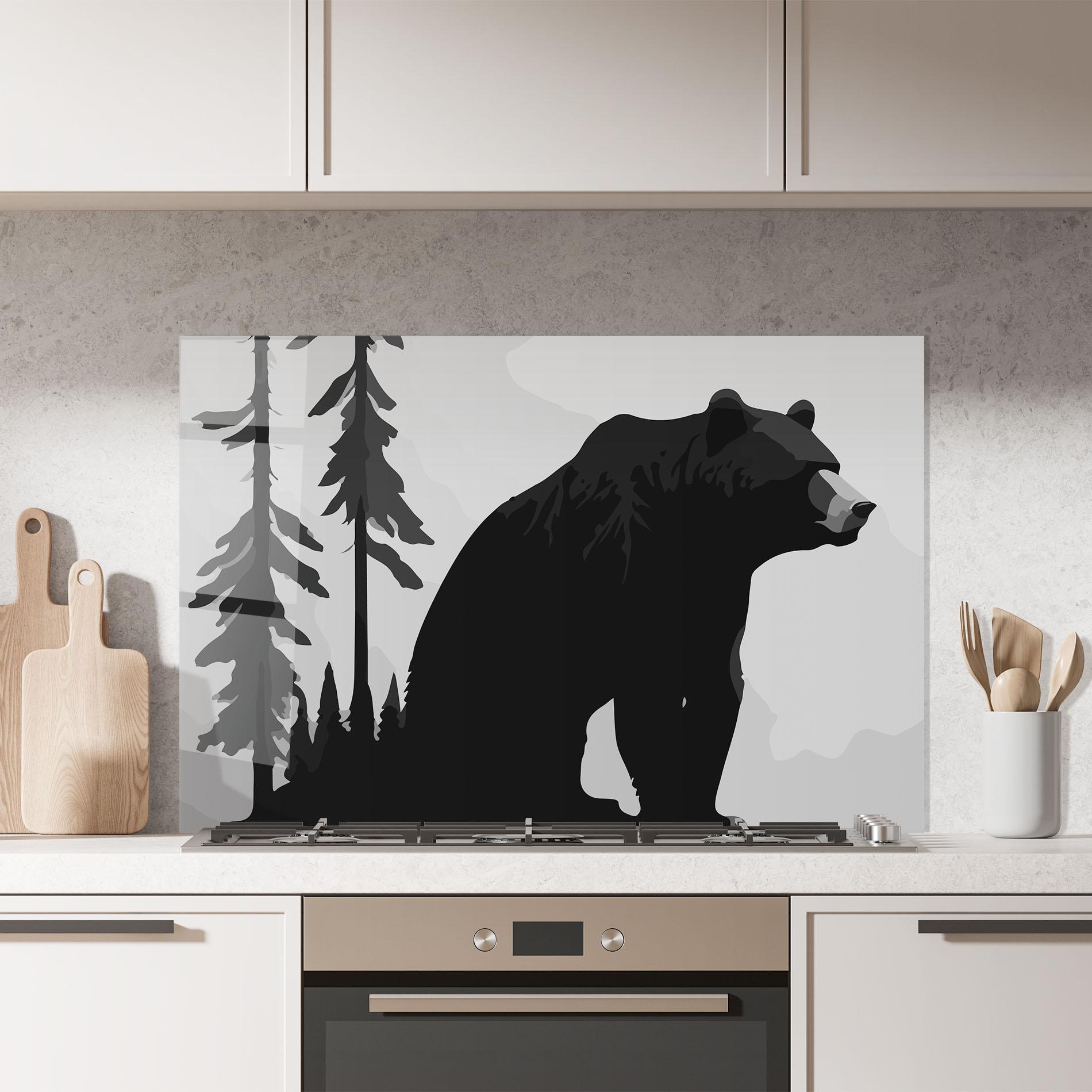 Küchenrückwand Glas Forest Bear mockup 7