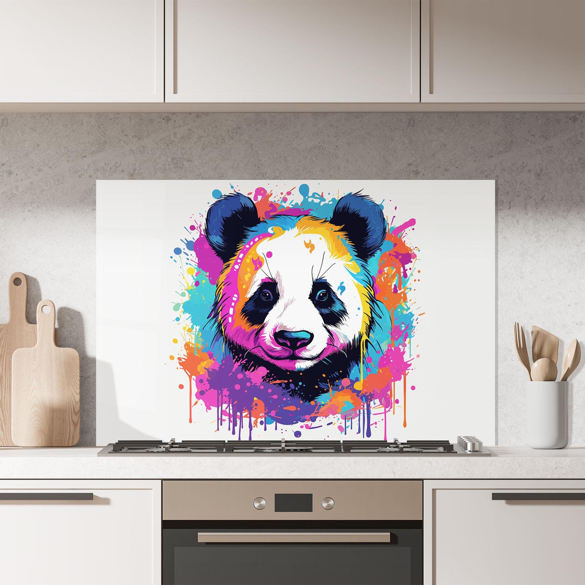 Küchenrückwand Glas Pretty Panda Art mockup 7