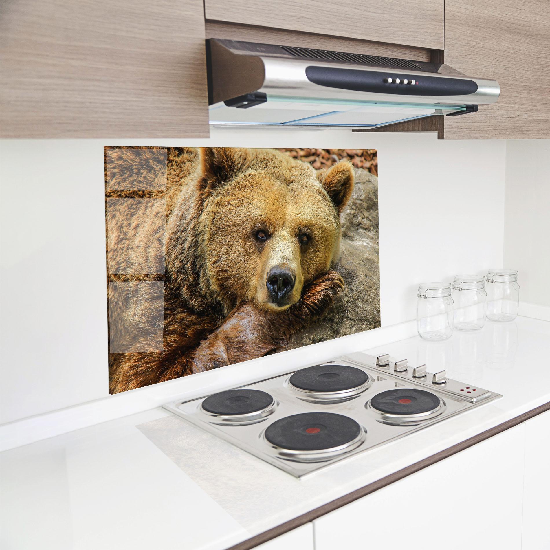 Küchenrückwand Glas Bear mockup 8