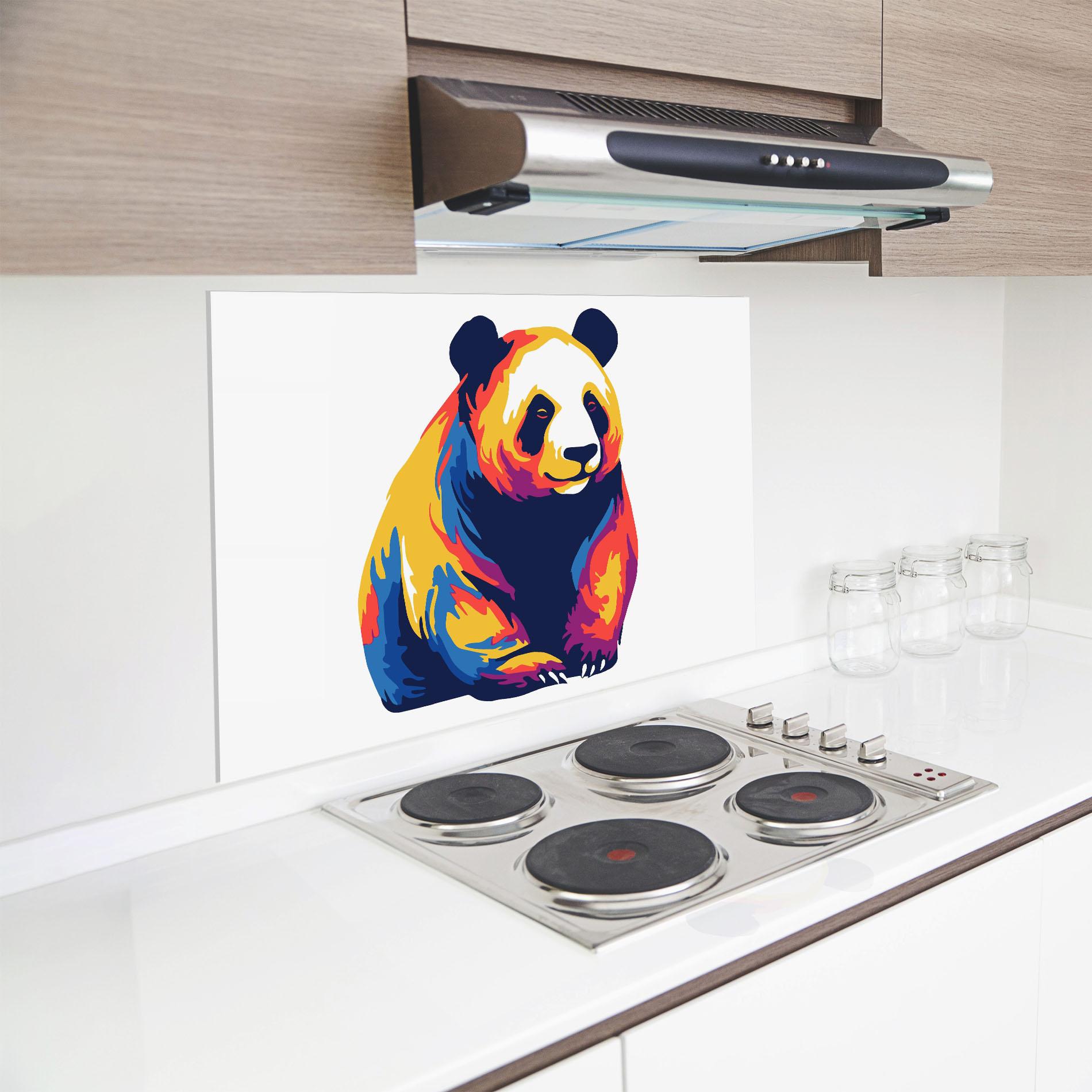 Küchenrückwand Glas Cute Panda mockup 8