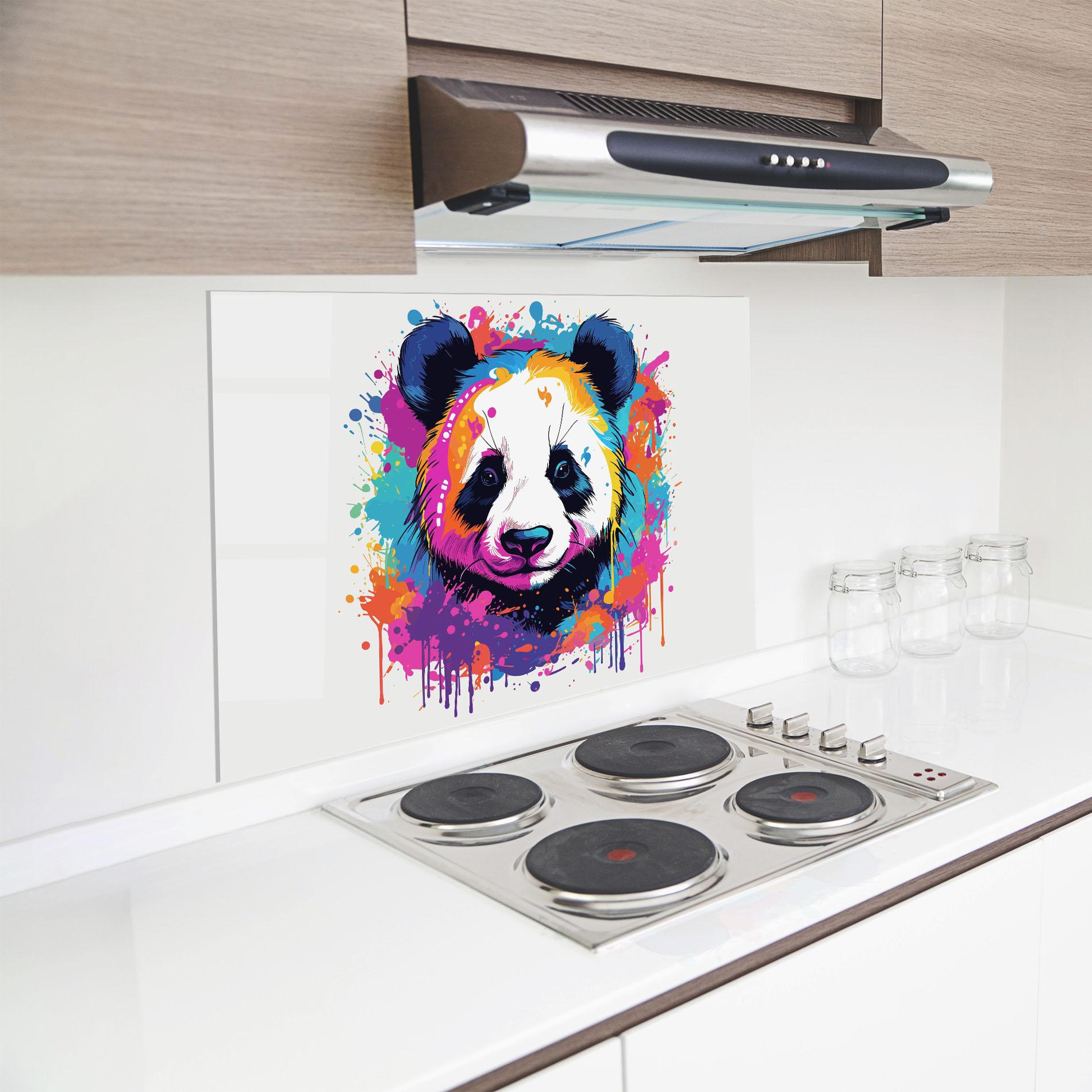 Küchenrückwand Glas Pretty Panda Art mockup 8