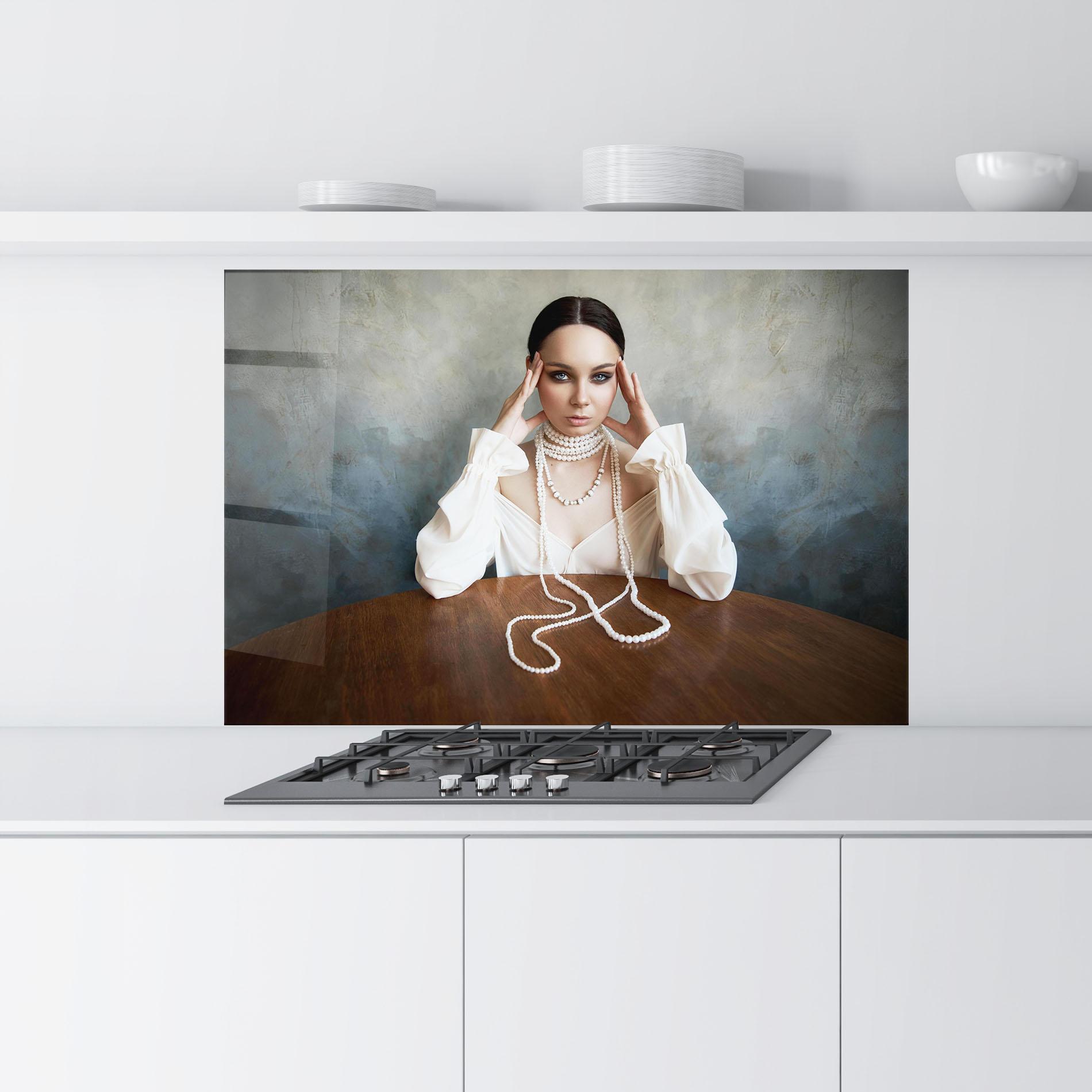 Küchenrückwand Glas Boho Clothing Necklace mockup 9