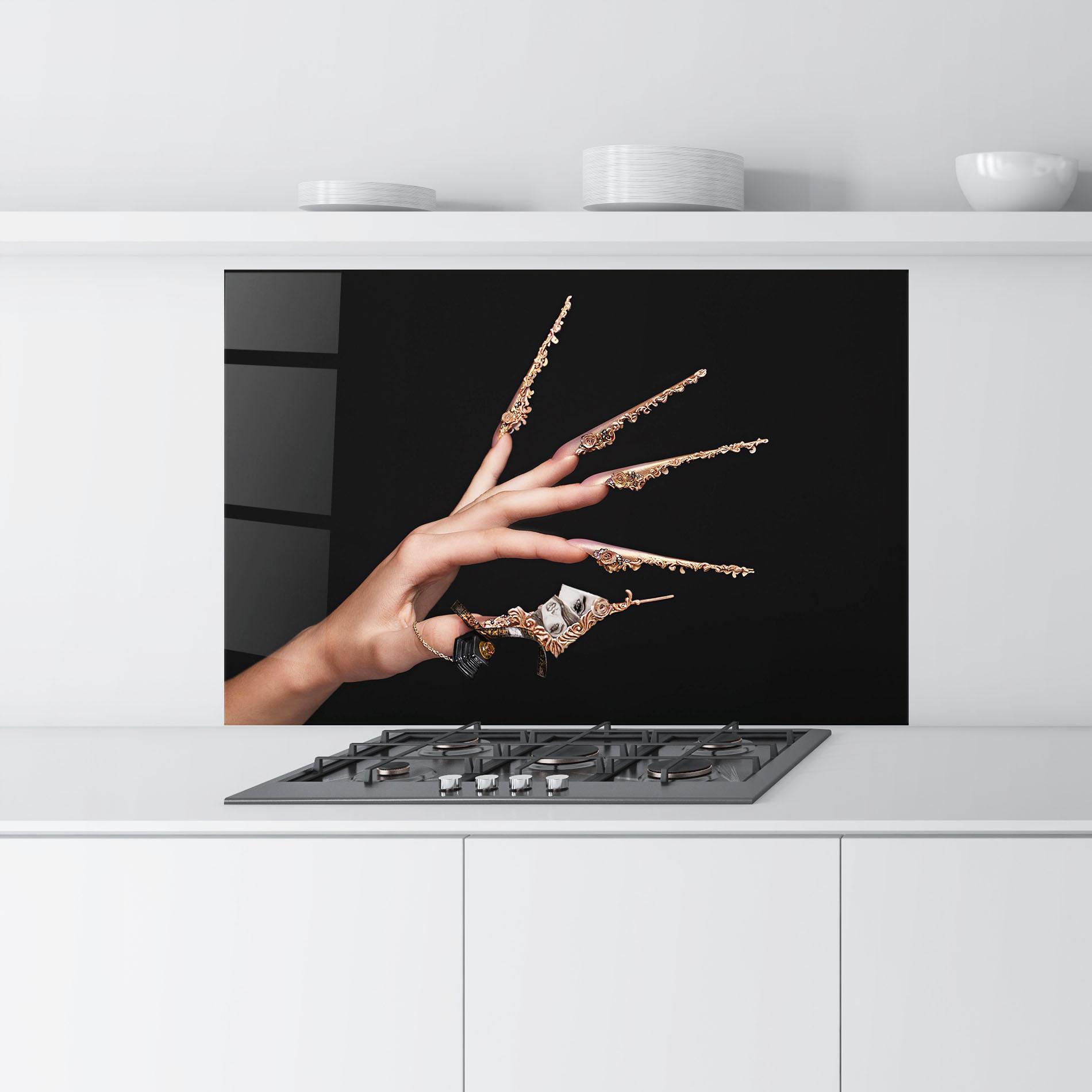 Küchenrückwand Glas Creative Manicure mockup 9
