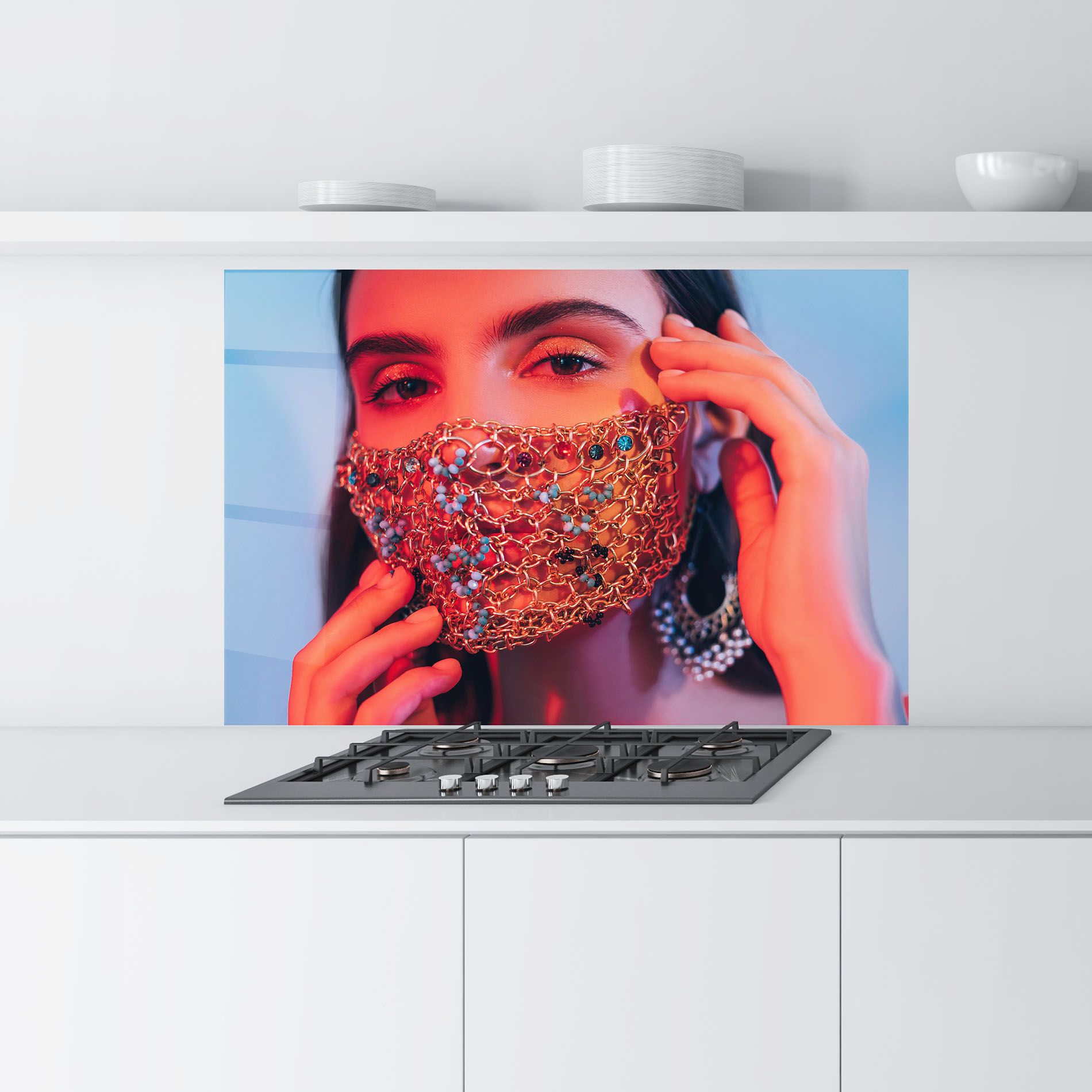 Gold Chain Face Mask mockup 9