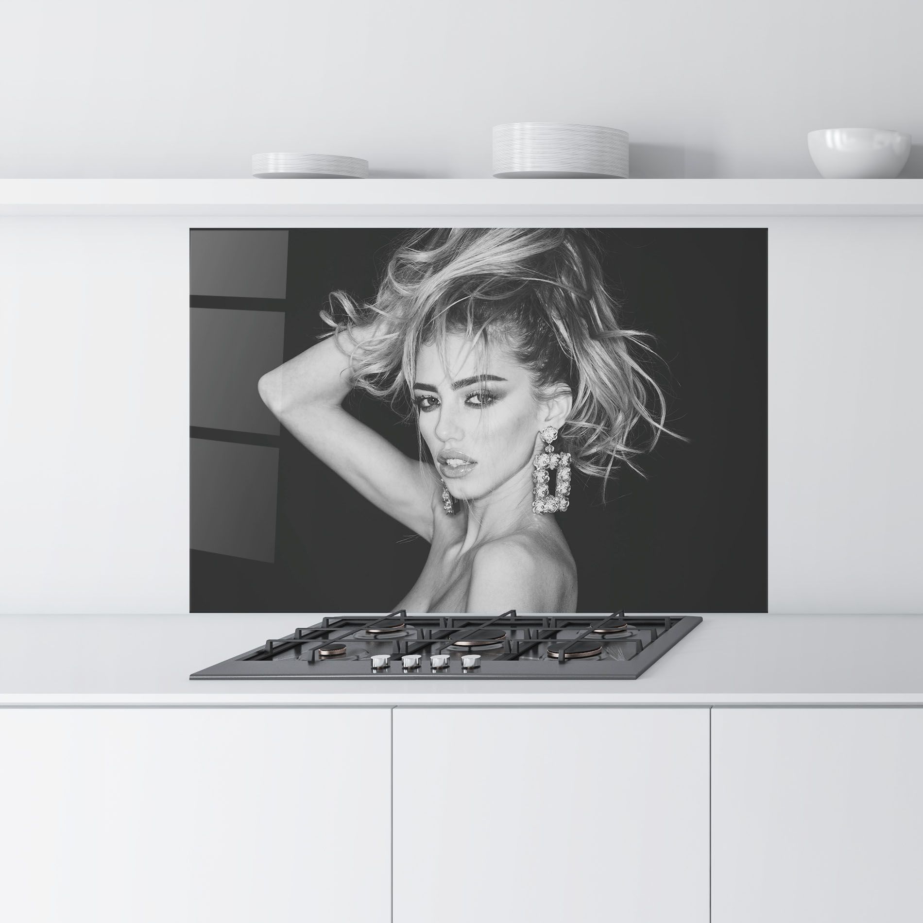 Grey Flower Earrings mockup 9