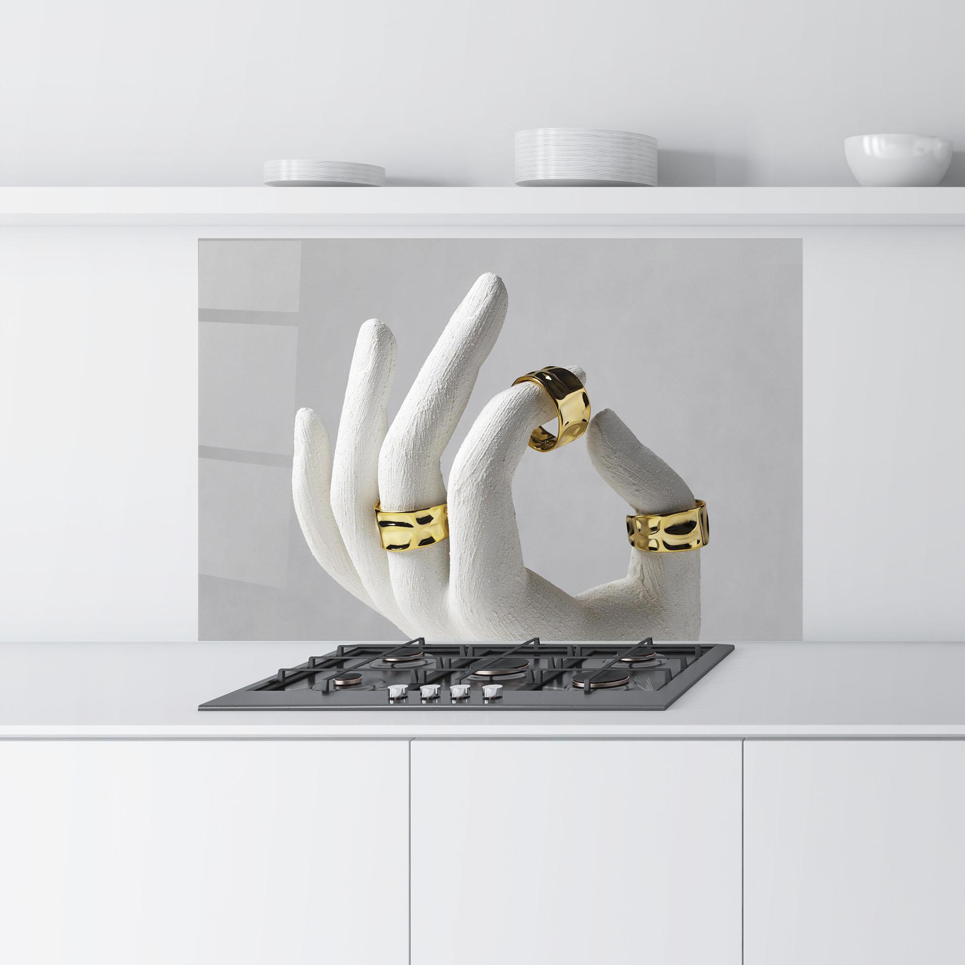 Küchenrückwand Glas Stand Display Rings mockup 9