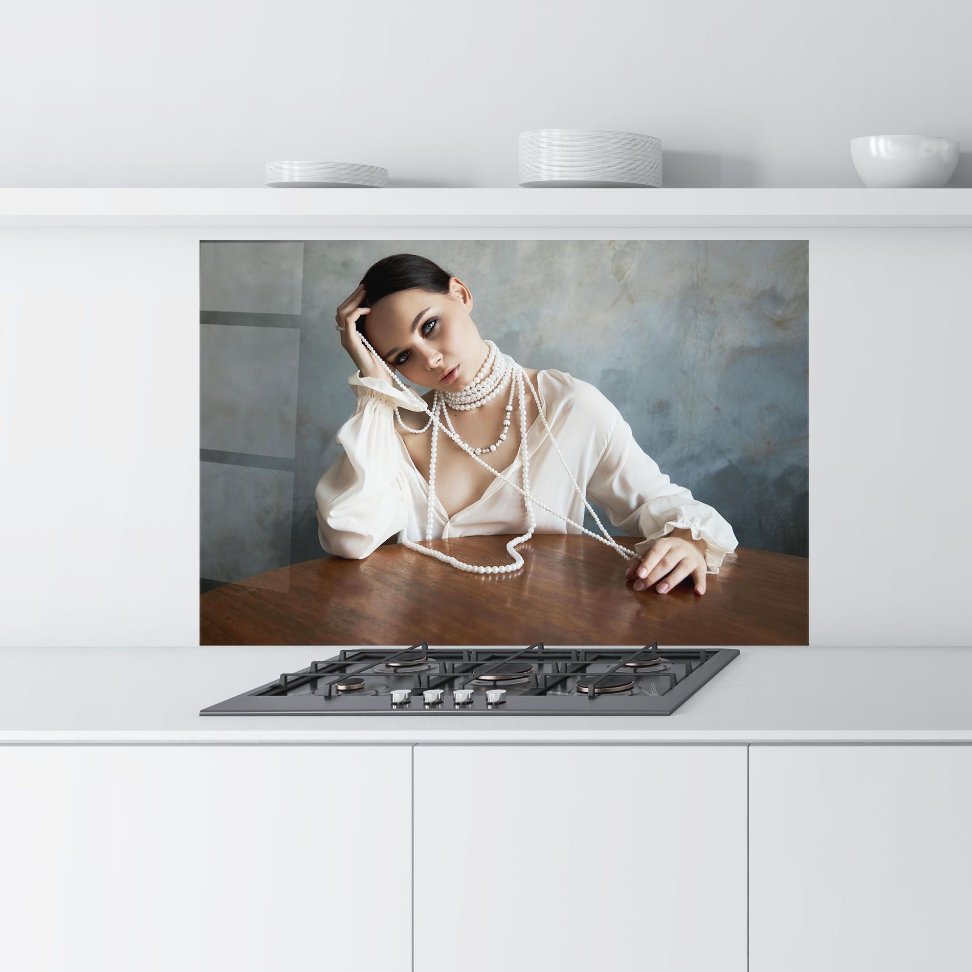 White Pearl Beads mockup 9