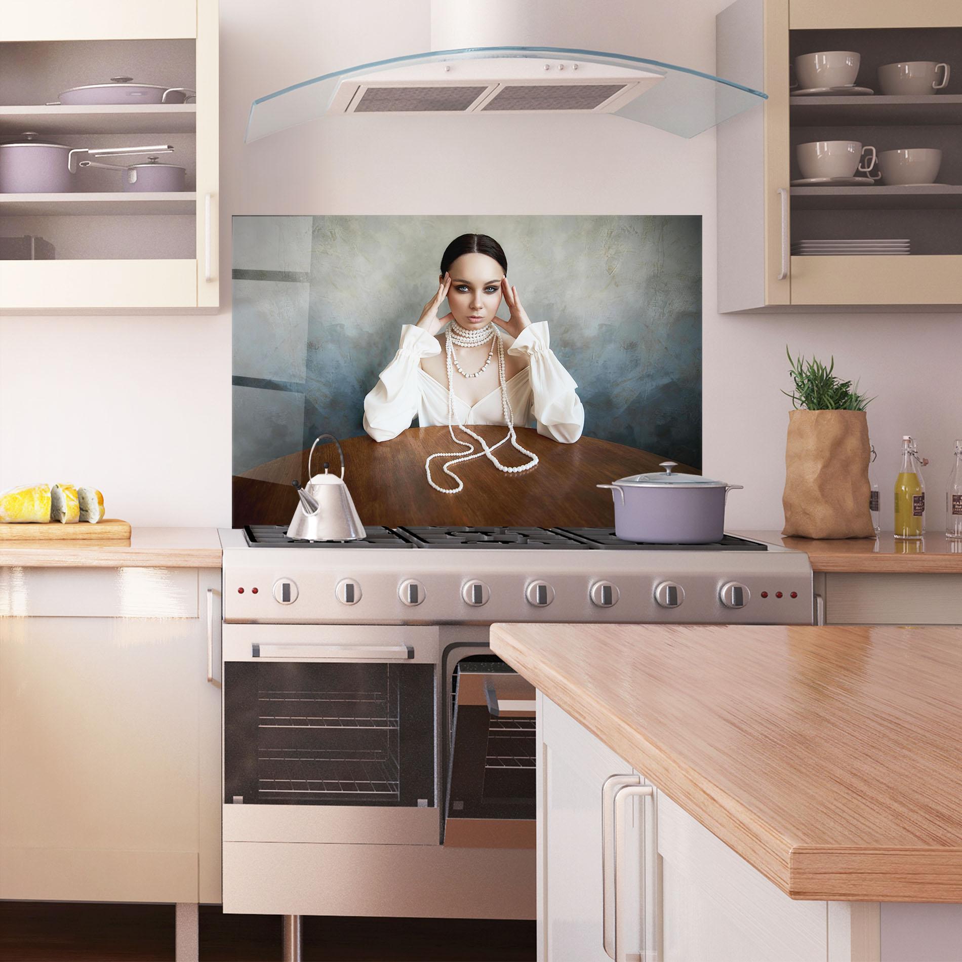 Küchenrückwand Glas Boho Clothing Necklace mockup 1