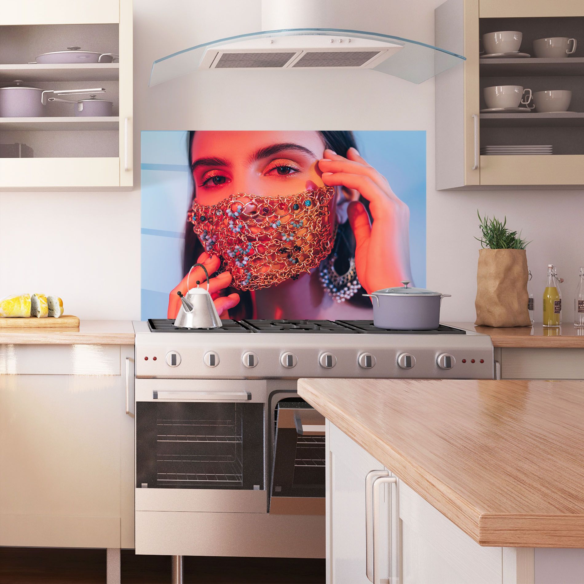 Gold Chain Face Mask mockup 1