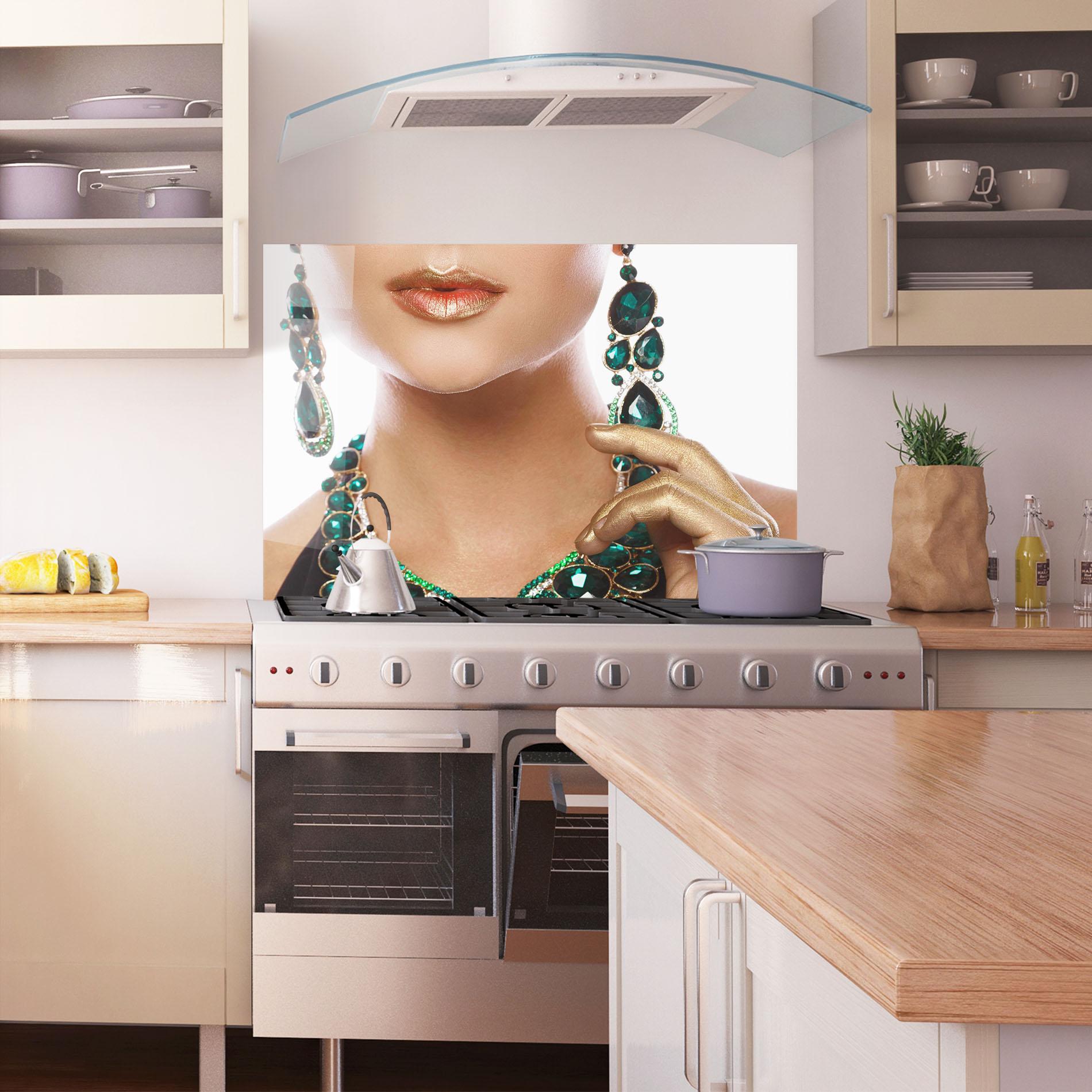 Küchenrückwand Glas Green Accessory mockup 1