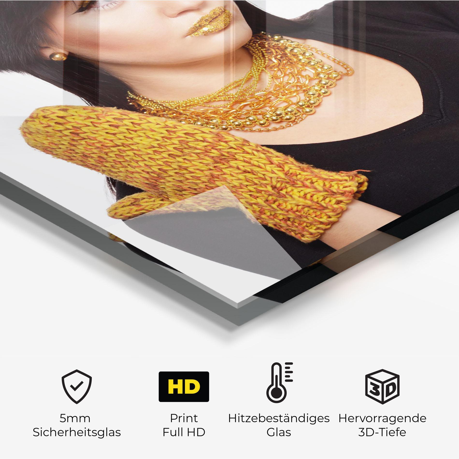 Küchenrückwand Glas Gold Accessories mockup 2