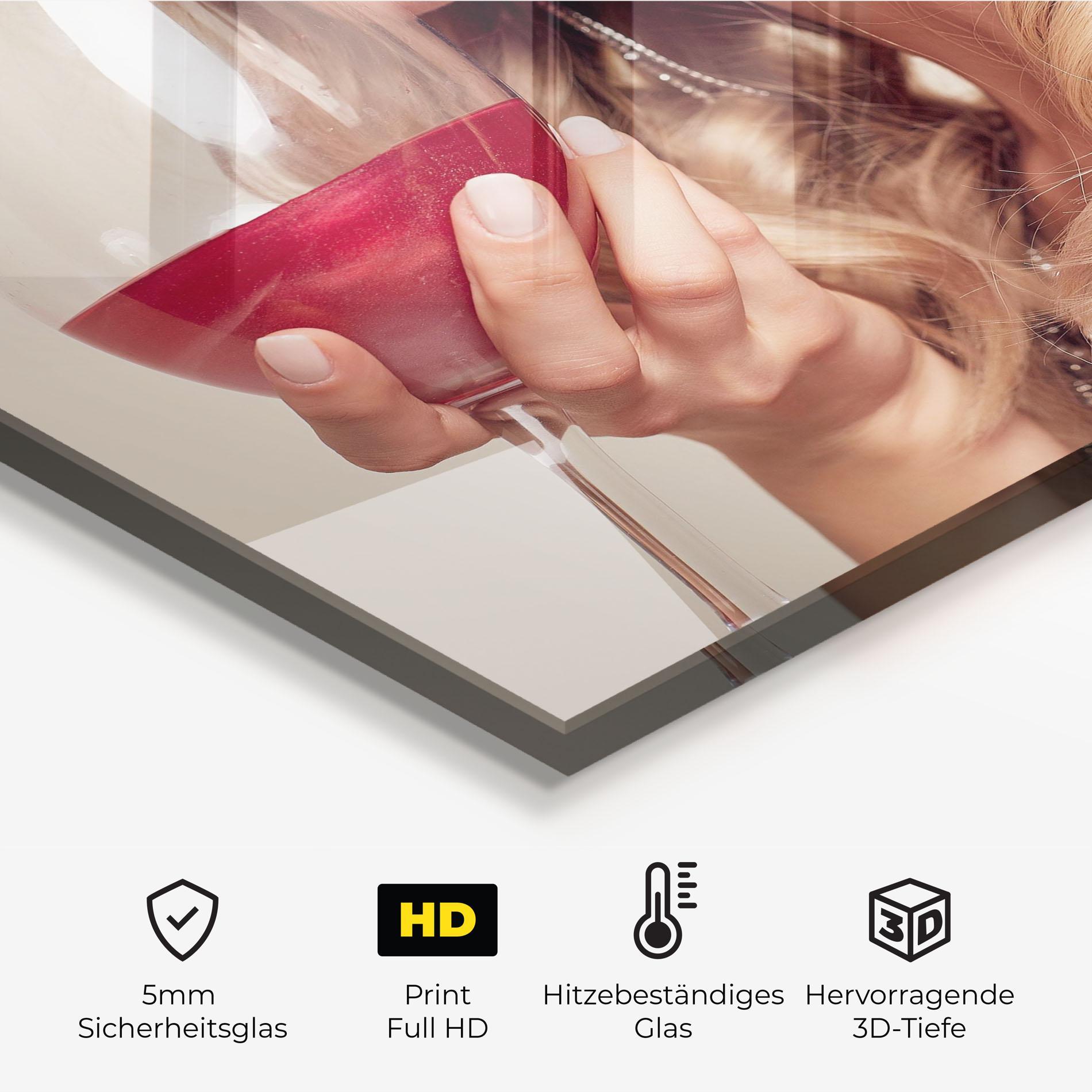 Küchenrückwand Glas Pretty Accessory And Wine mockup 2