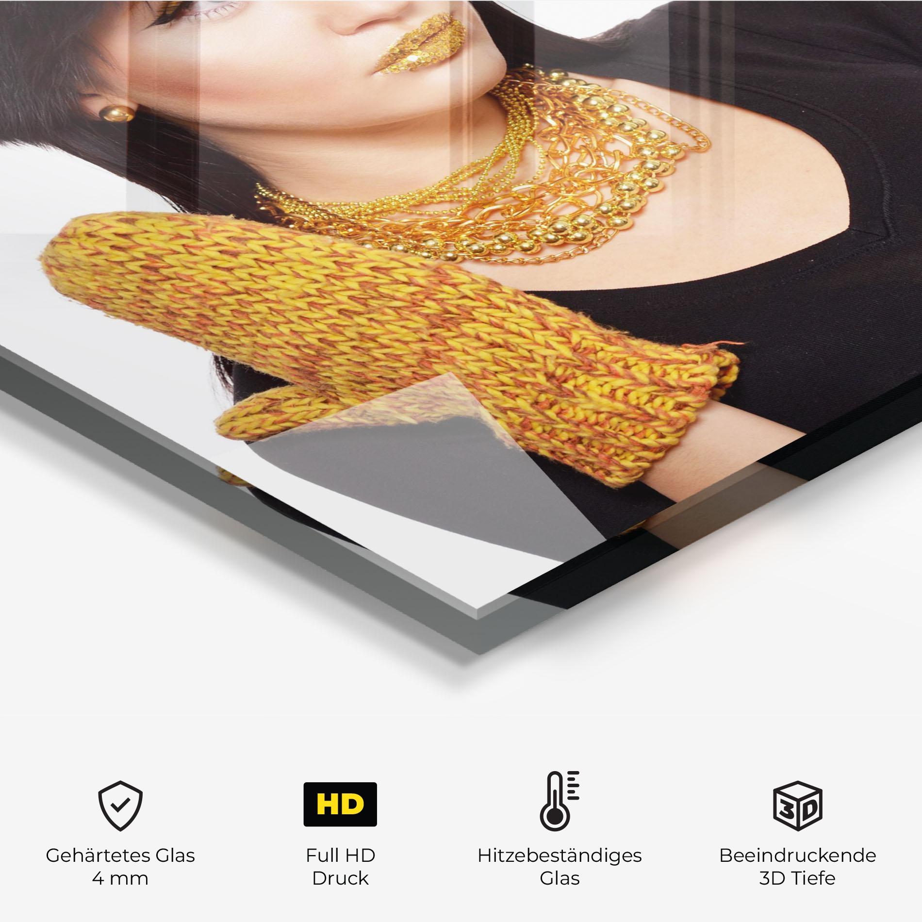 Küchenrückwand Glas Gold Accessories mockup 2