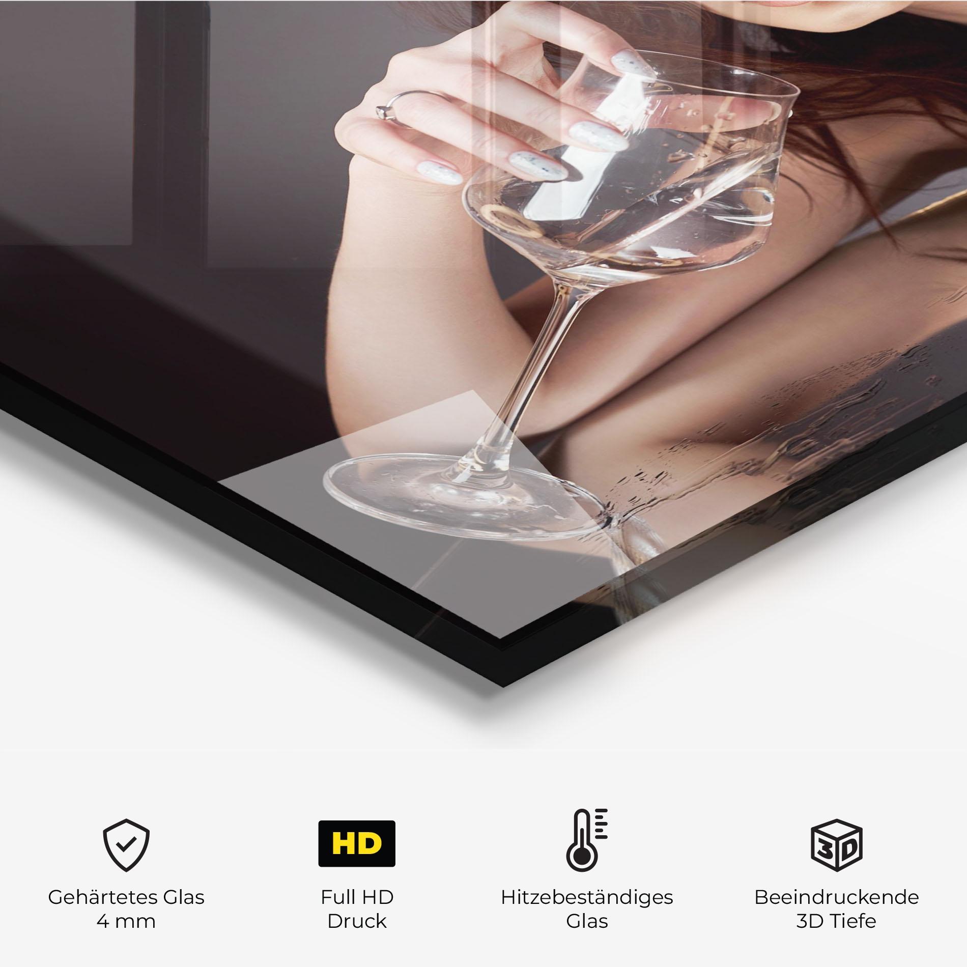 Küchenrückwand Glas Wet Rings mockup 2