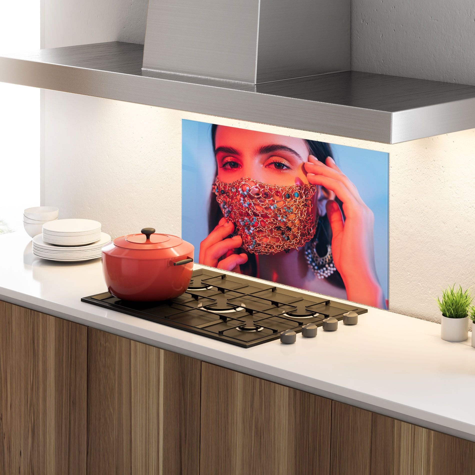 Gold Chain Face Mask mockup 4