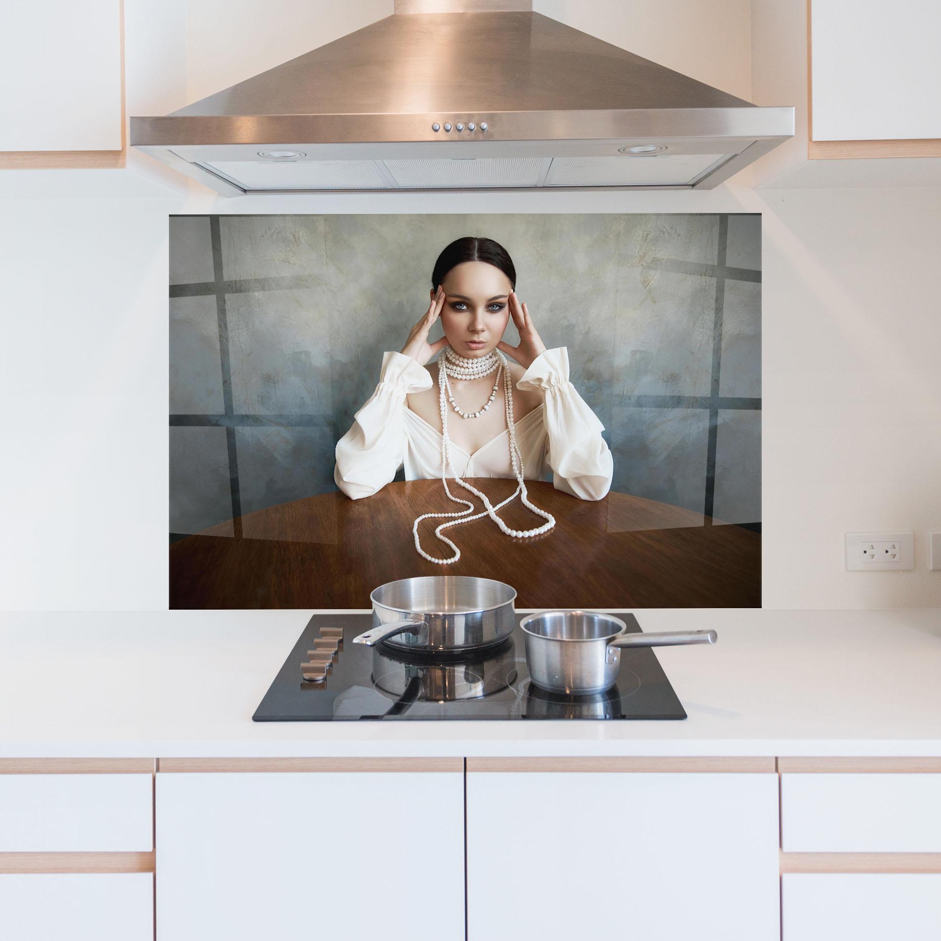 Küchenrückwand Glas Boho Clothing Necklace mockup 5
