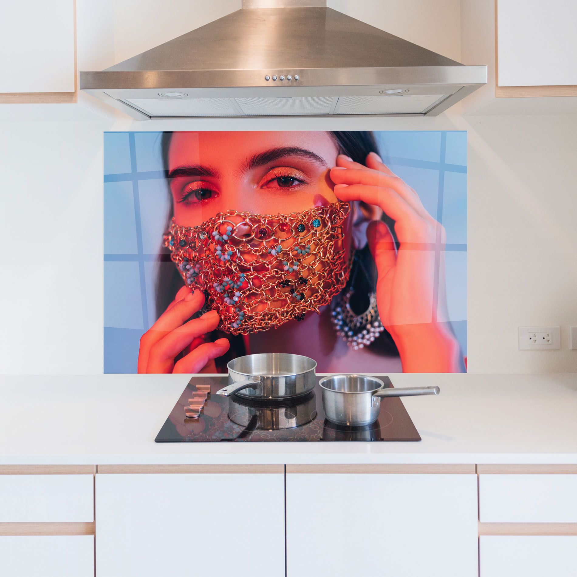 Gold Chain Face Mask mockup 5