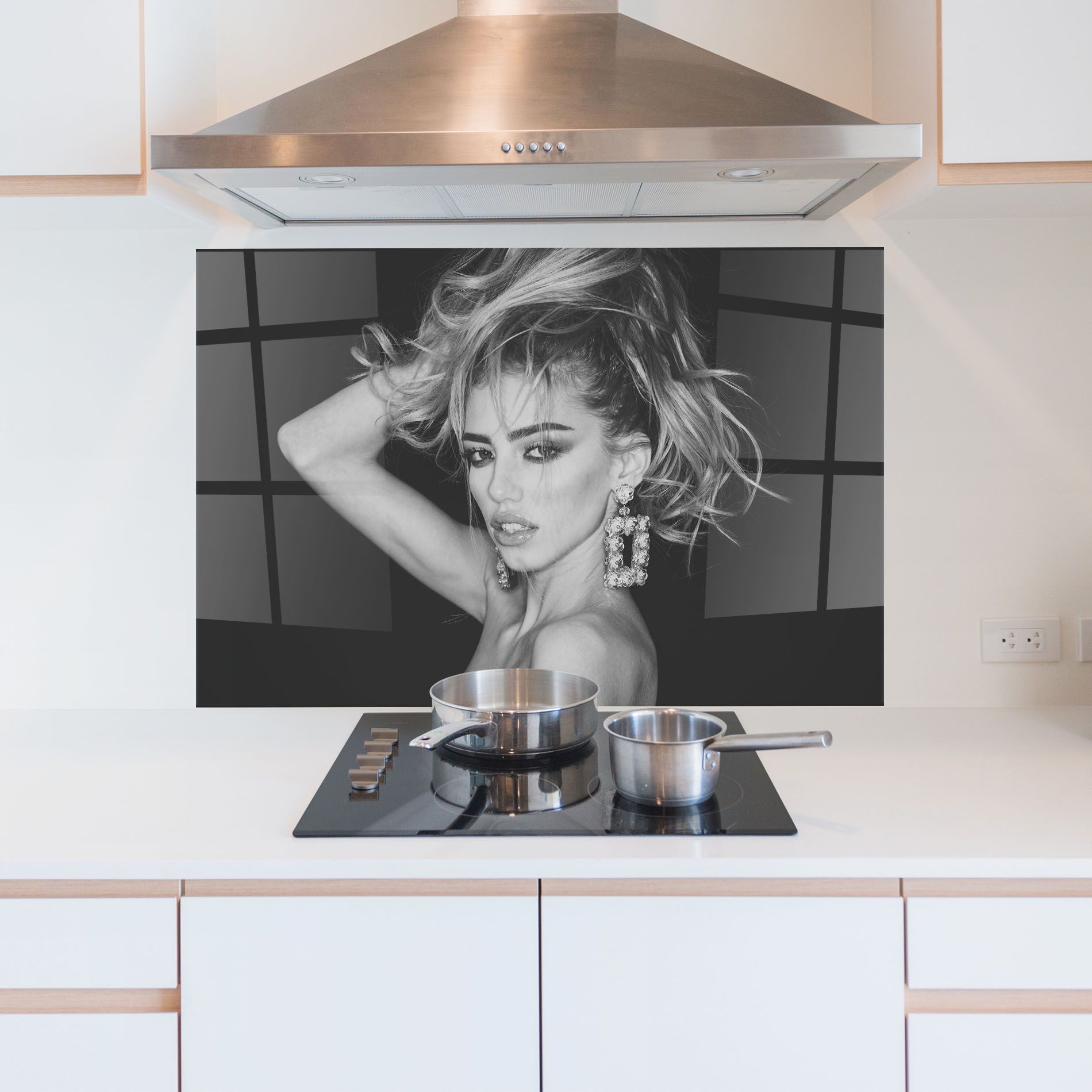 Grey Flower Earrings mockup 5