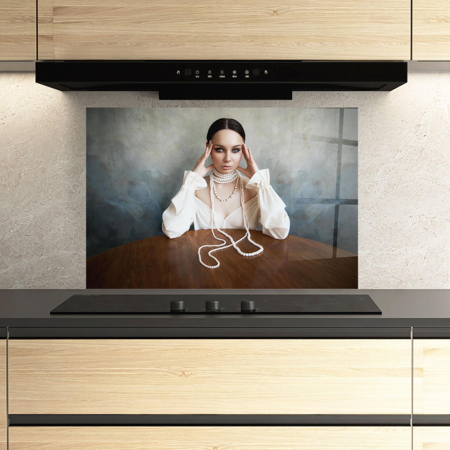 Küchenrückwand Glas Boho Clothing Necklace mockup 3