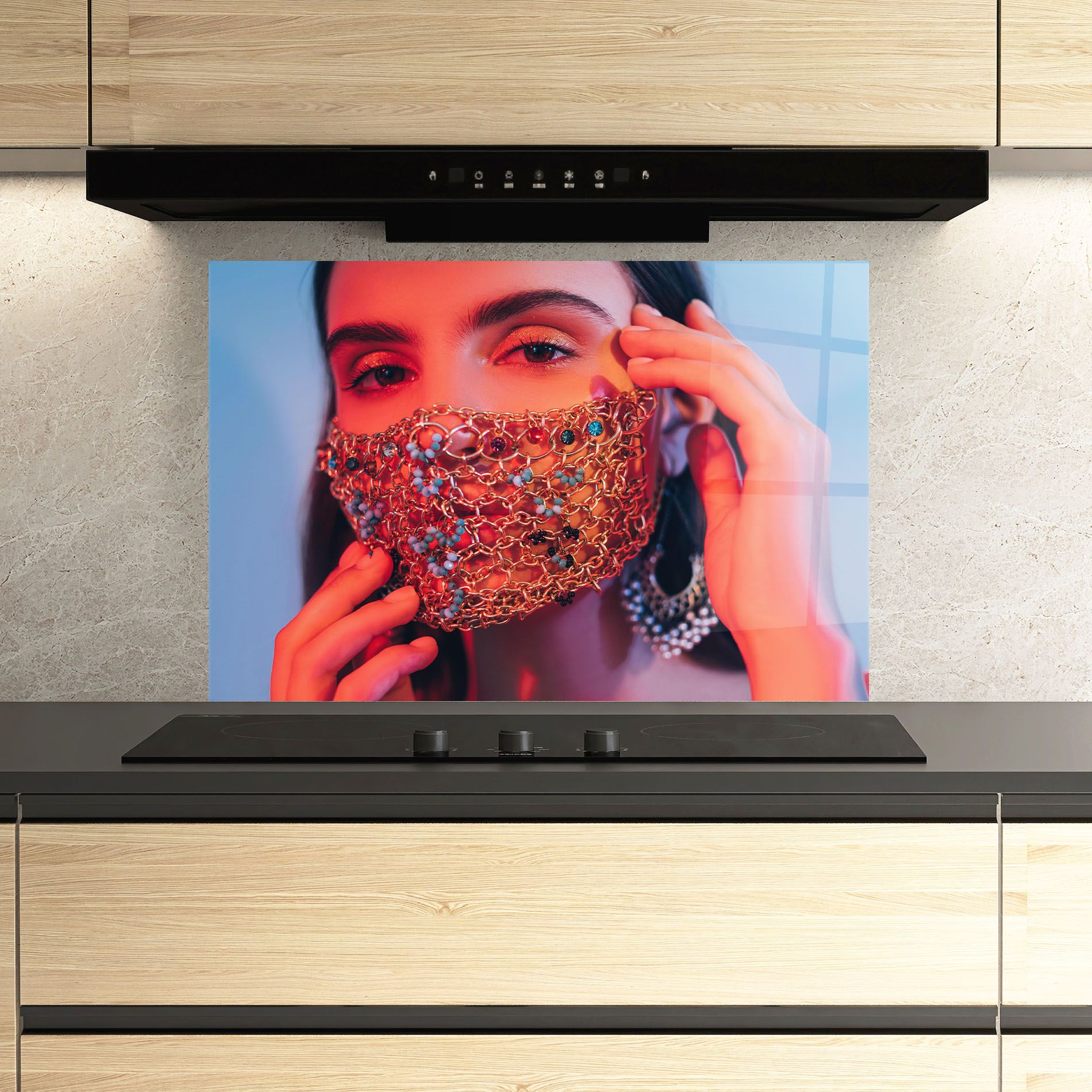 Gold Chain Face Mask mockup 3