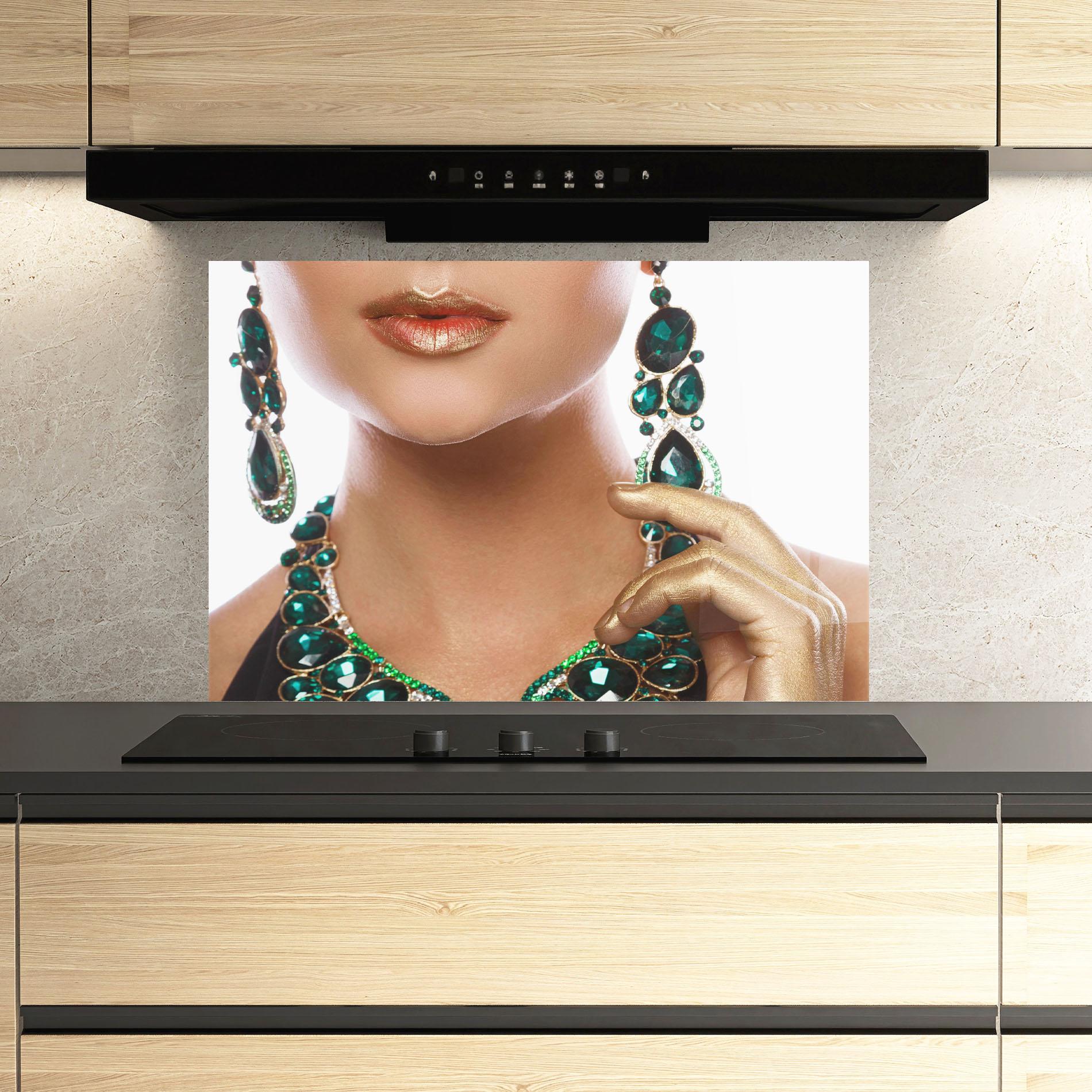 Küchenrückwand Glas Green Accessory mockup 3