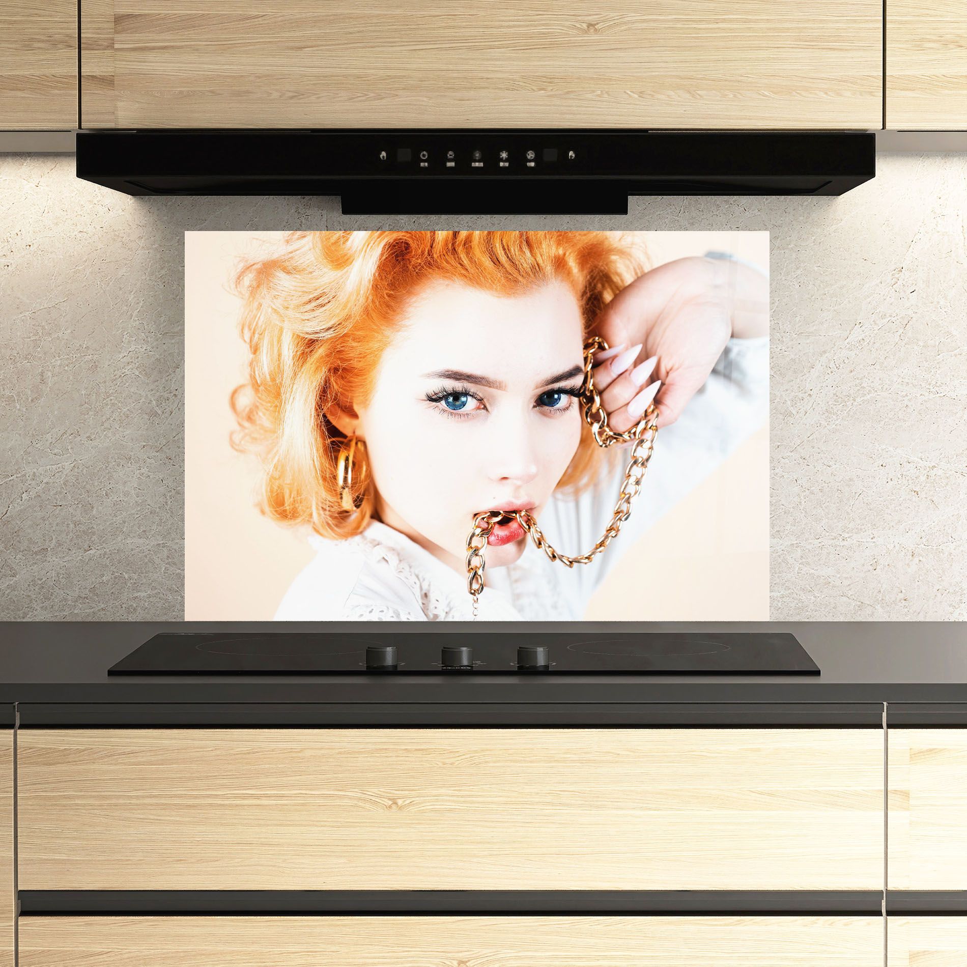 Lips Gold Chain mockup 3