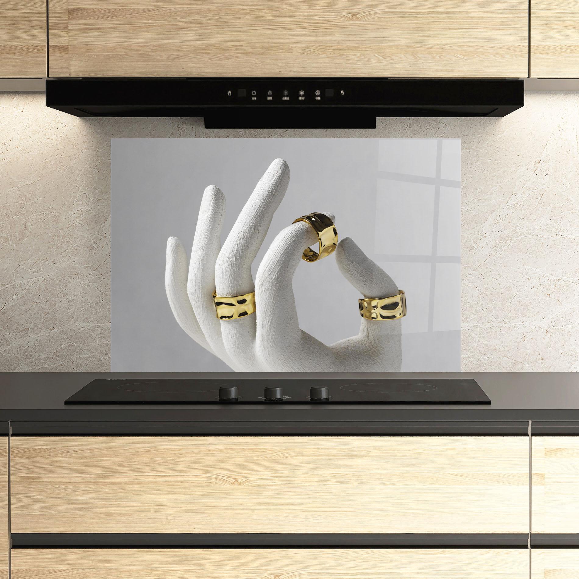 Küchenrückwand Glas Stand Display Rings mockup 3