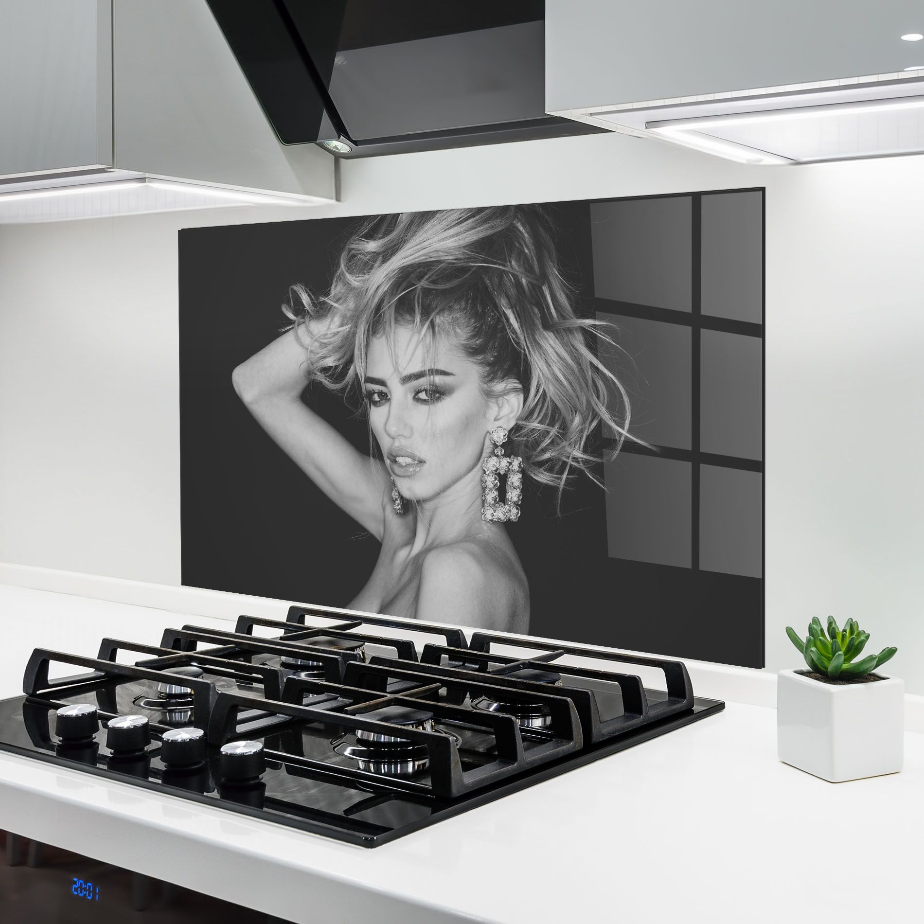 Grey Flower Earrings mockup 6