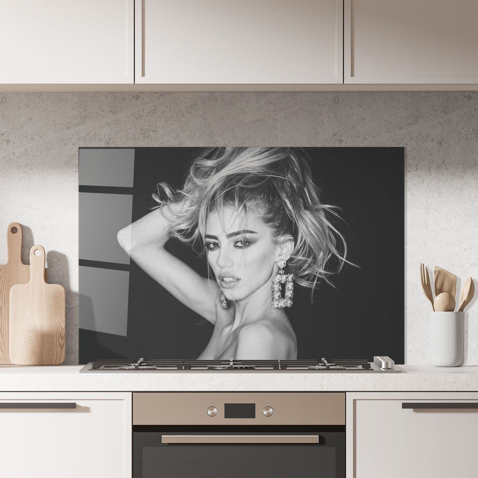 Grey Flower Earrings mockup 7