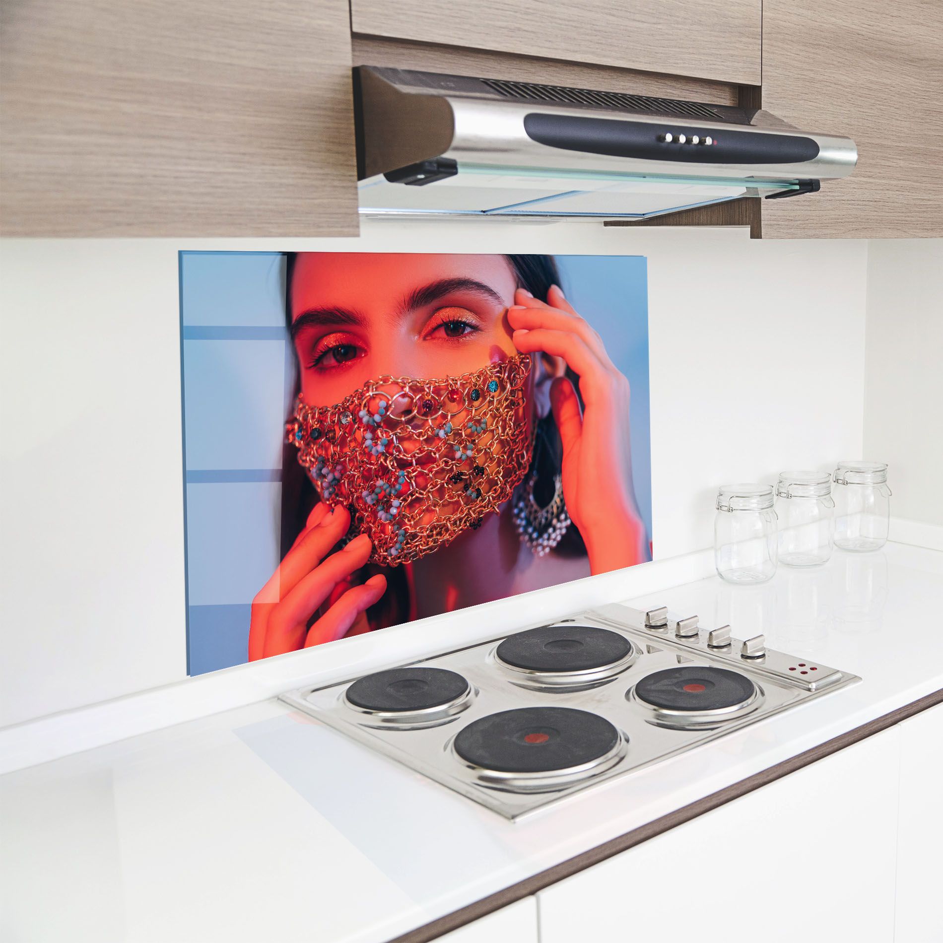 Gold Chain Face Mask mockup 8